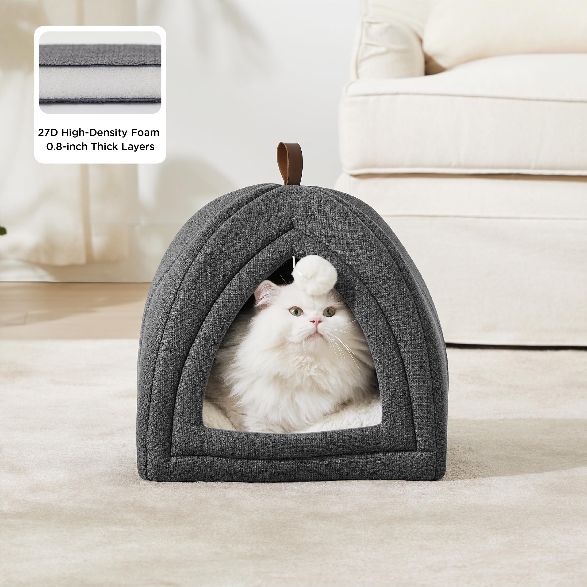 Bedsure cat bed removable cushion highlights easy cleaning and washing capability