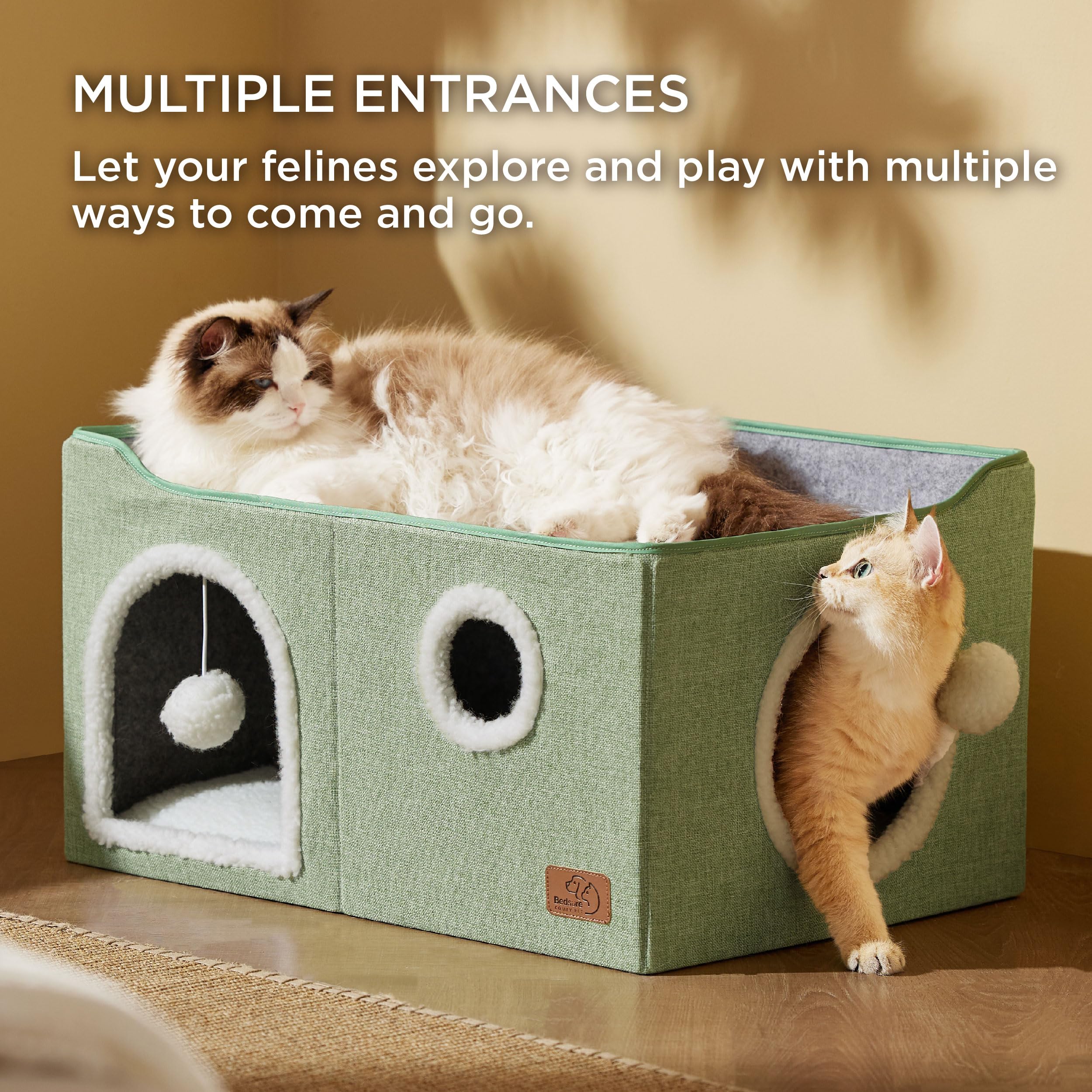 Bedsure cat cube house top platform view illustrating an elevated nap spot.