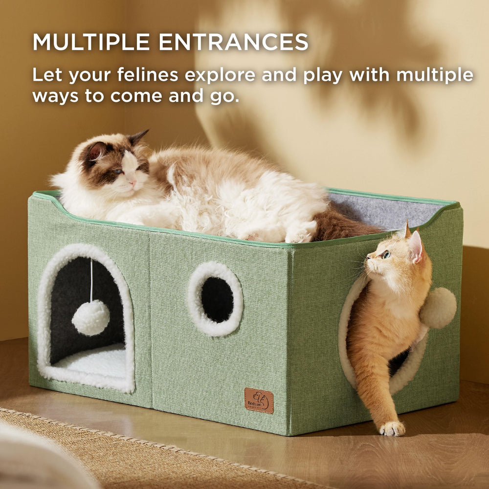 Bedsure cat cube house top platform view illustrating an elevated nap spot.