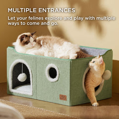 Bedsure cat cube house top platform view illustrating an elevated nap spot.