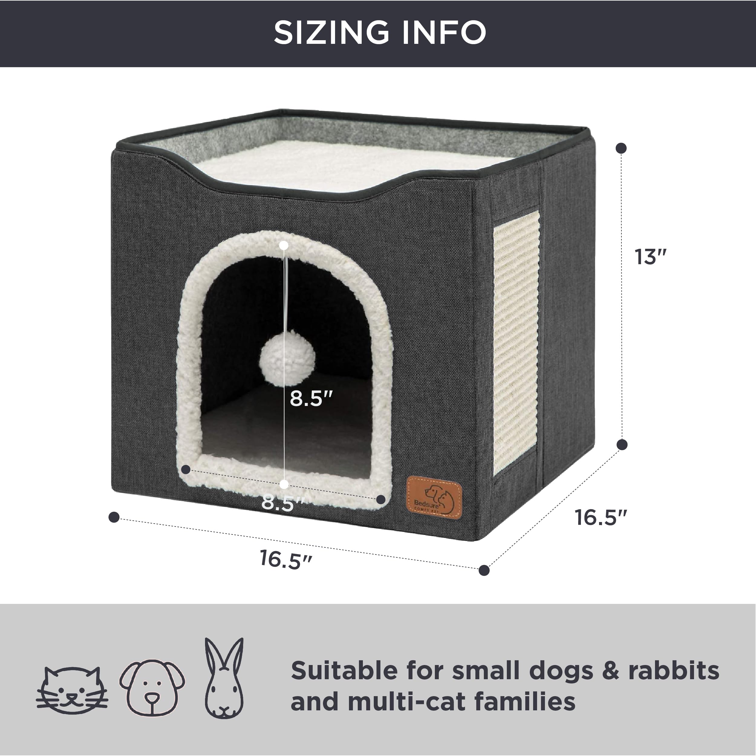 Bedsure cat beds foldable design highlights easy storage and travel.