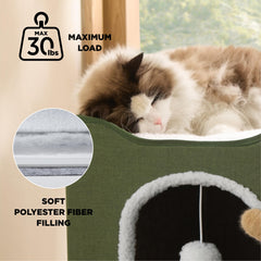 Bedsure cat beds indoor cat cave top platform offers elevated lounging with window view
