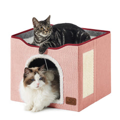 Bedsure cat bed bottom cave; secure den for napping and hiding.