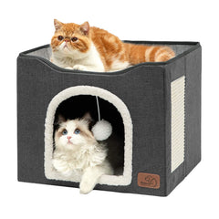 Bedsure cat beds indoor large cave – side view showing a private den for quiet naps.