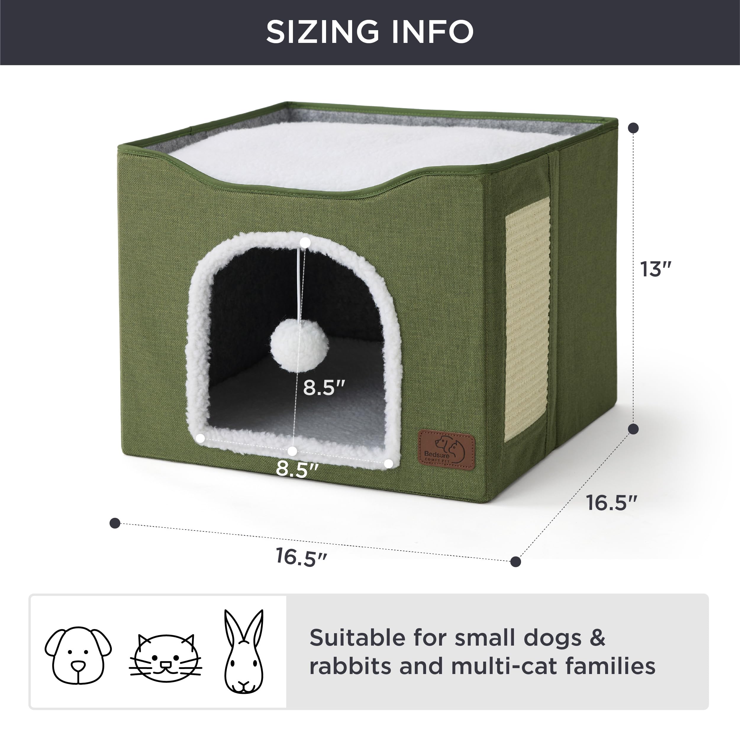Bedsure cat beds indoor soft-lambswool-fabric delivers plush comfort