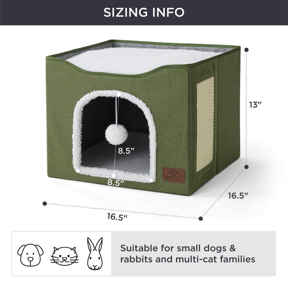 Bedsure cat beds indoor soft-lambswool-fabric delivers plush comfort
