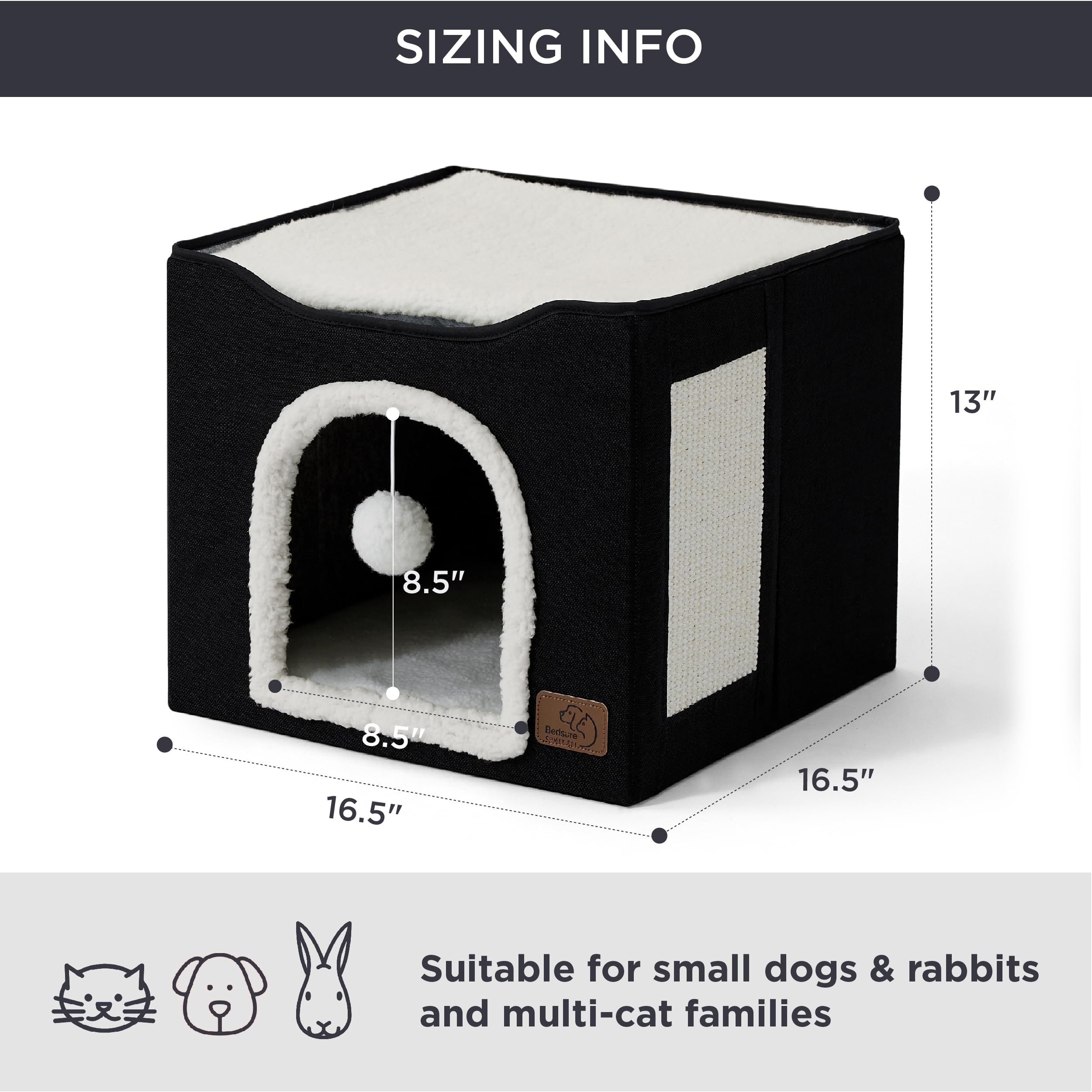 Bedsure cat beds scratch-board shows durable claw-satisfying scratching and exercise.
