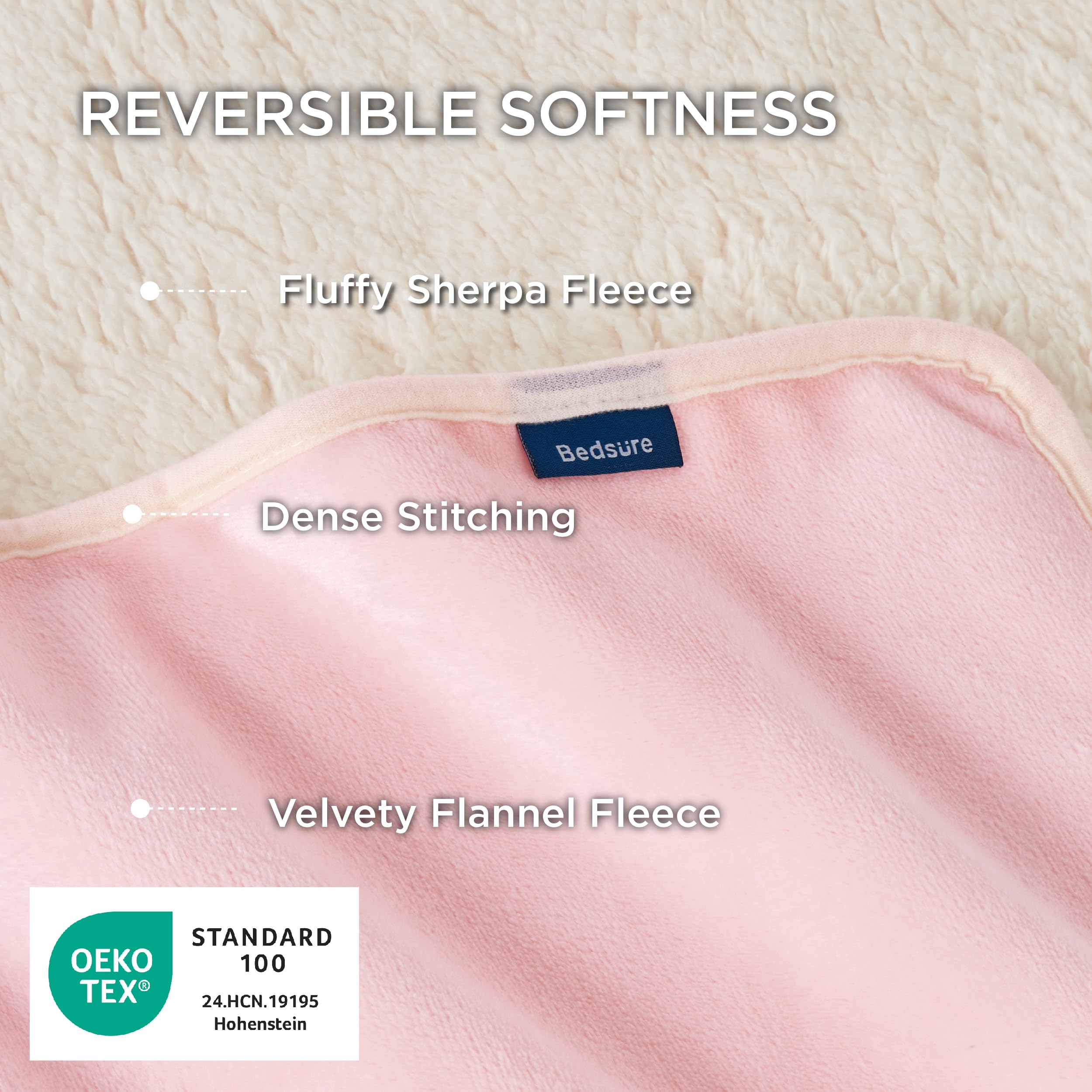 Bedsure cat blanket flannel-fleece side for cool, comfortable naps.