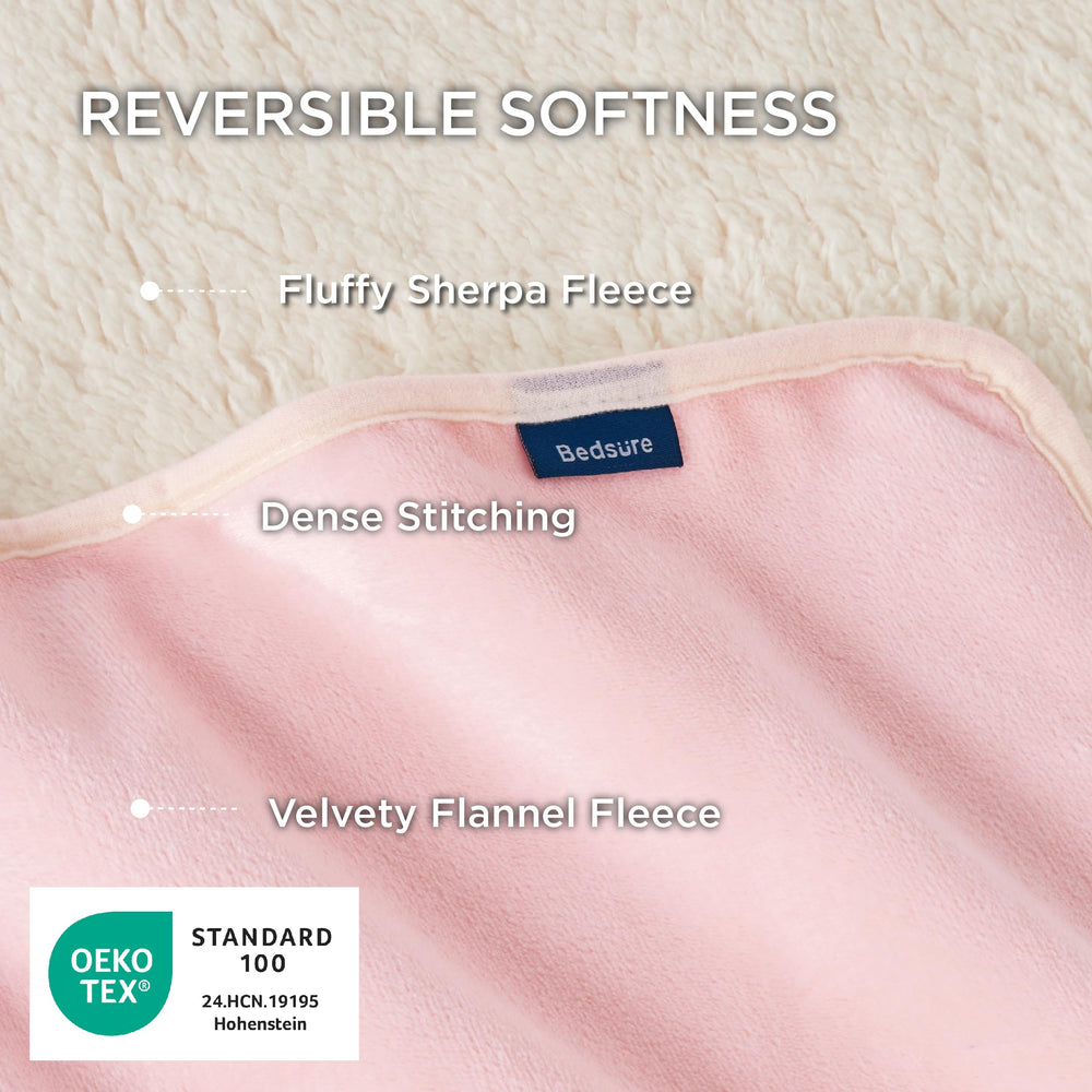 Bedsure cat blanket flannel-fleece side for cool, comfortable naps.