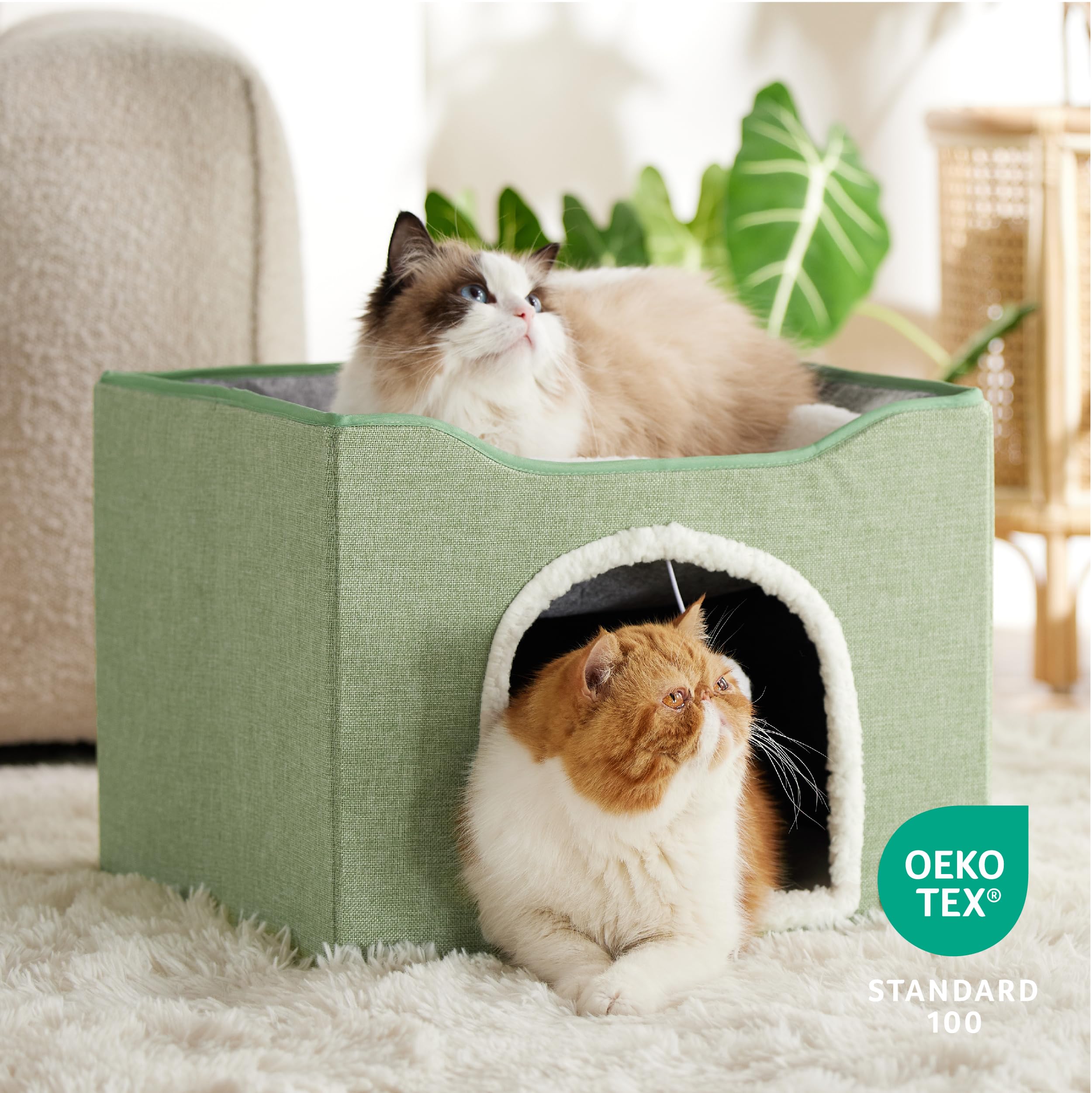 Bedsure foldable cat cave folded-flat for easy storage