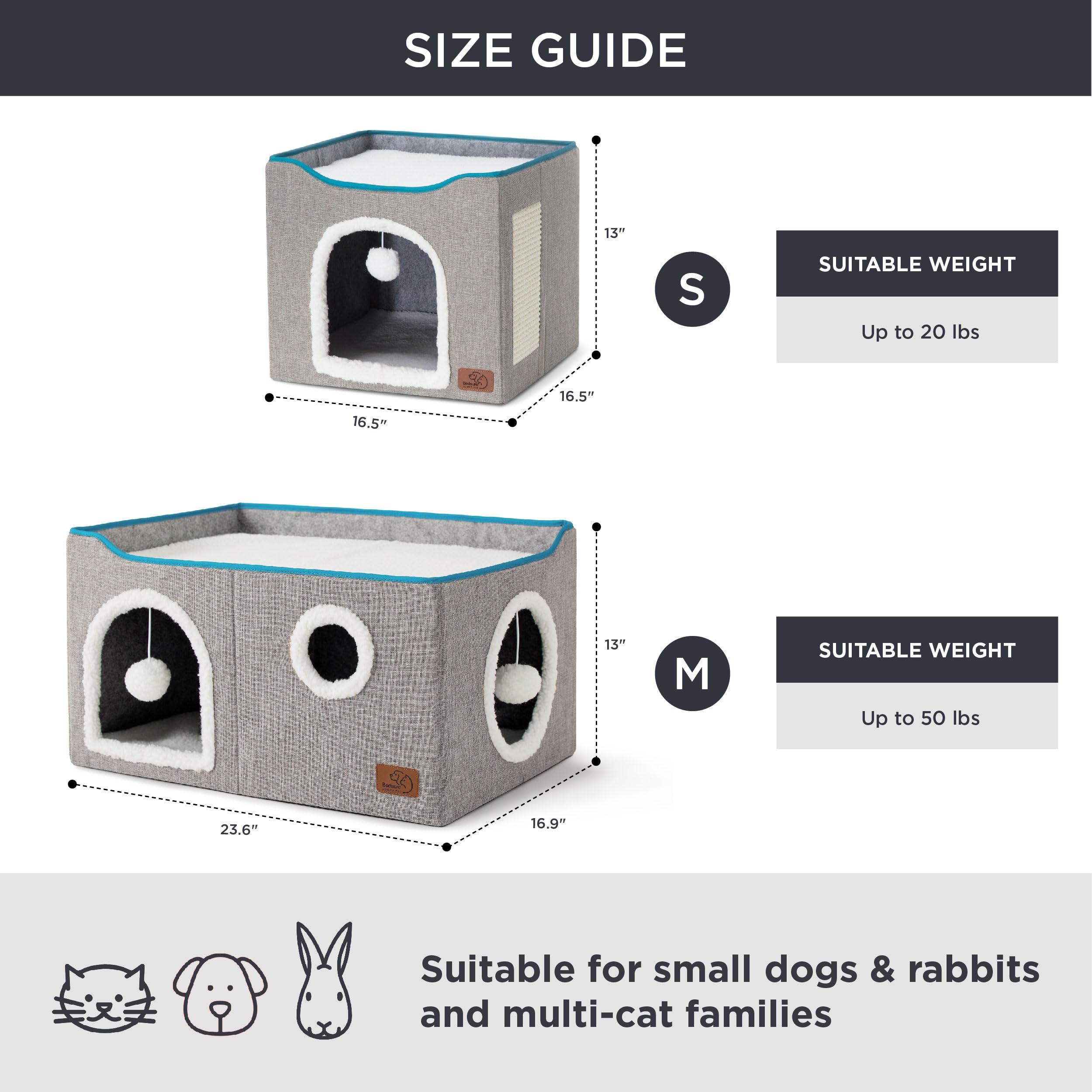 Bedsure cat cube house foldable design simplifies storage and travel between rooms.