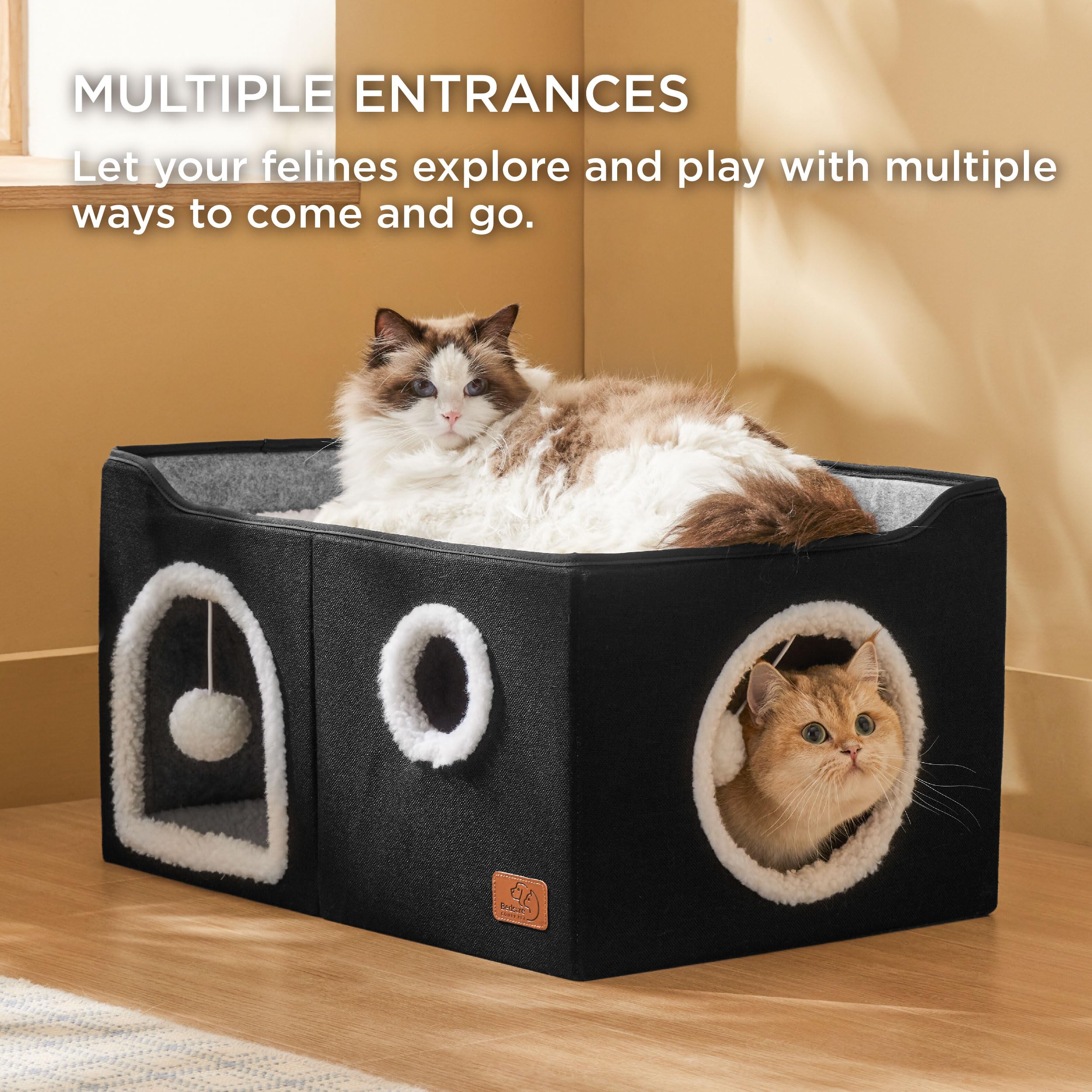Bedsure cat cube house top platform offers lounging space for naps