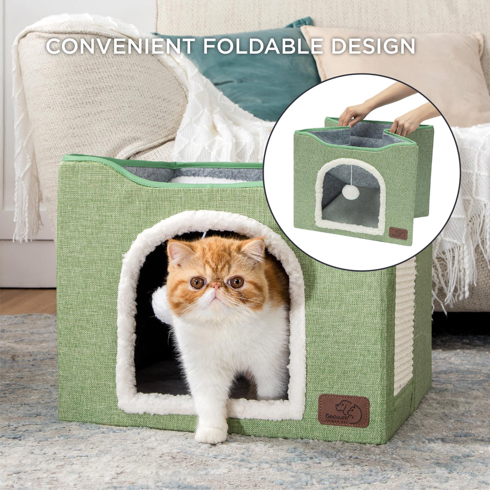 Bedsure cat hideaway top platform spacious lounging area