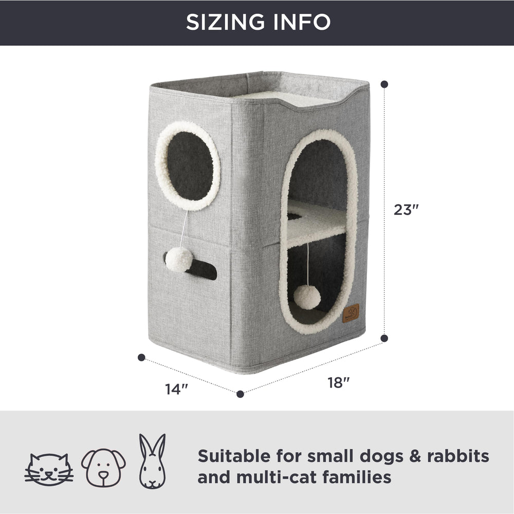 Bedsure cat house dimensions 18x14x23 inches fit in compact spaces.