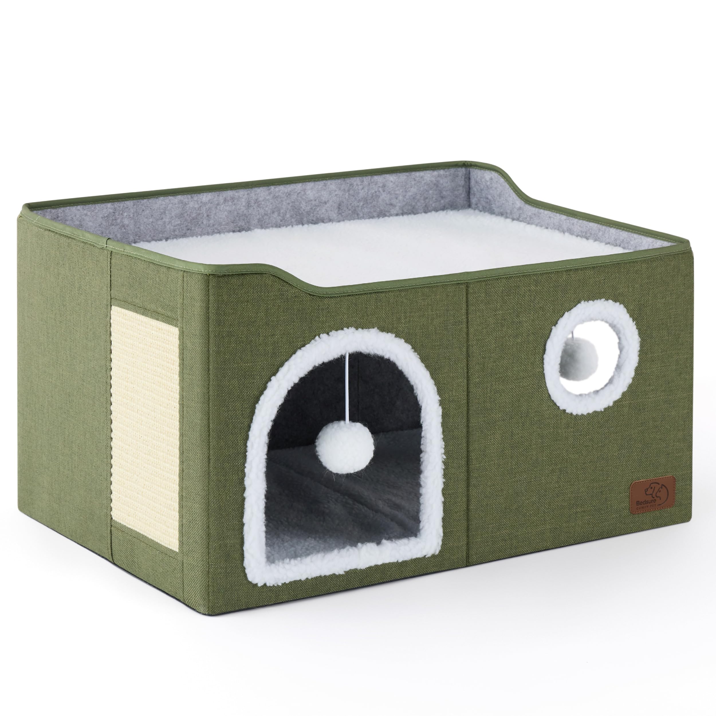 Bedsure cat house in a living room blends with decor while providing shelter.