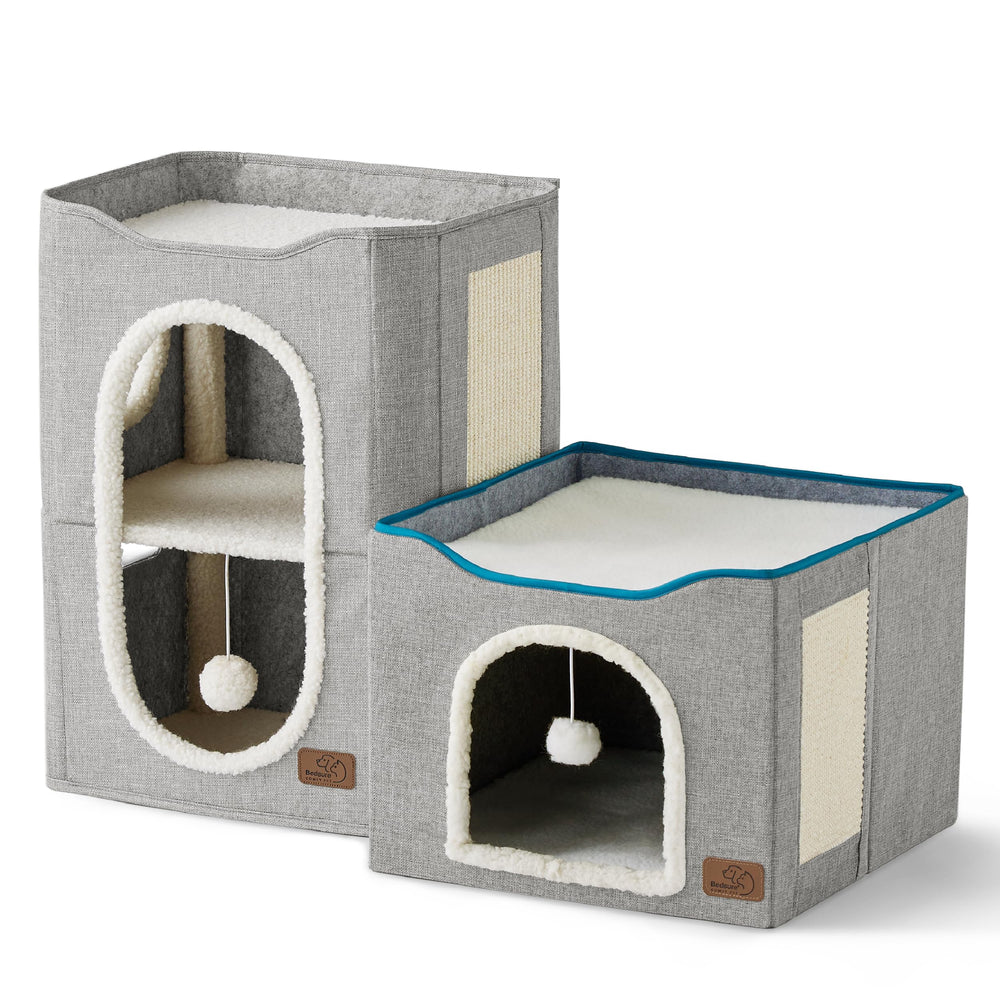 Bedsure cat house multi-pet layout supports two cats with separate spaces.