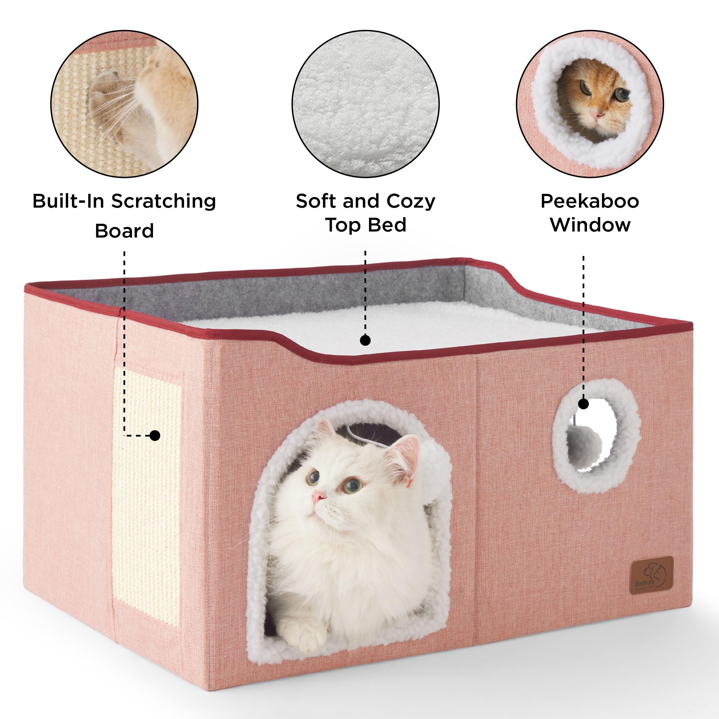 Bedsure cat house plush balls for interactive play and chase