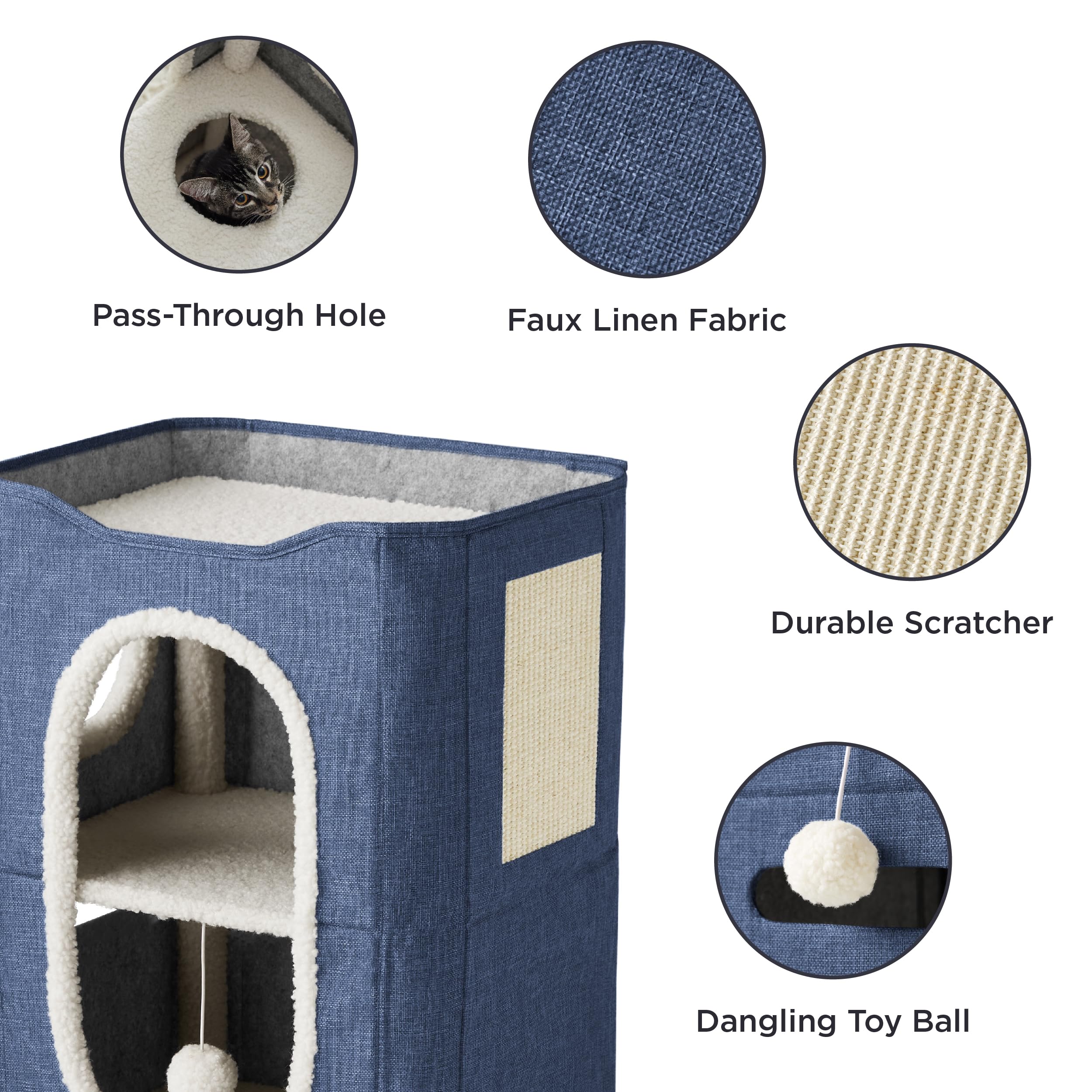 Bedsure cat house plush lambswool interior delivers gentle warmth for cats.