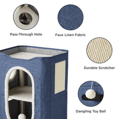 Bedsure cat house plush lambswool interior delivers gentle warmth for cats.