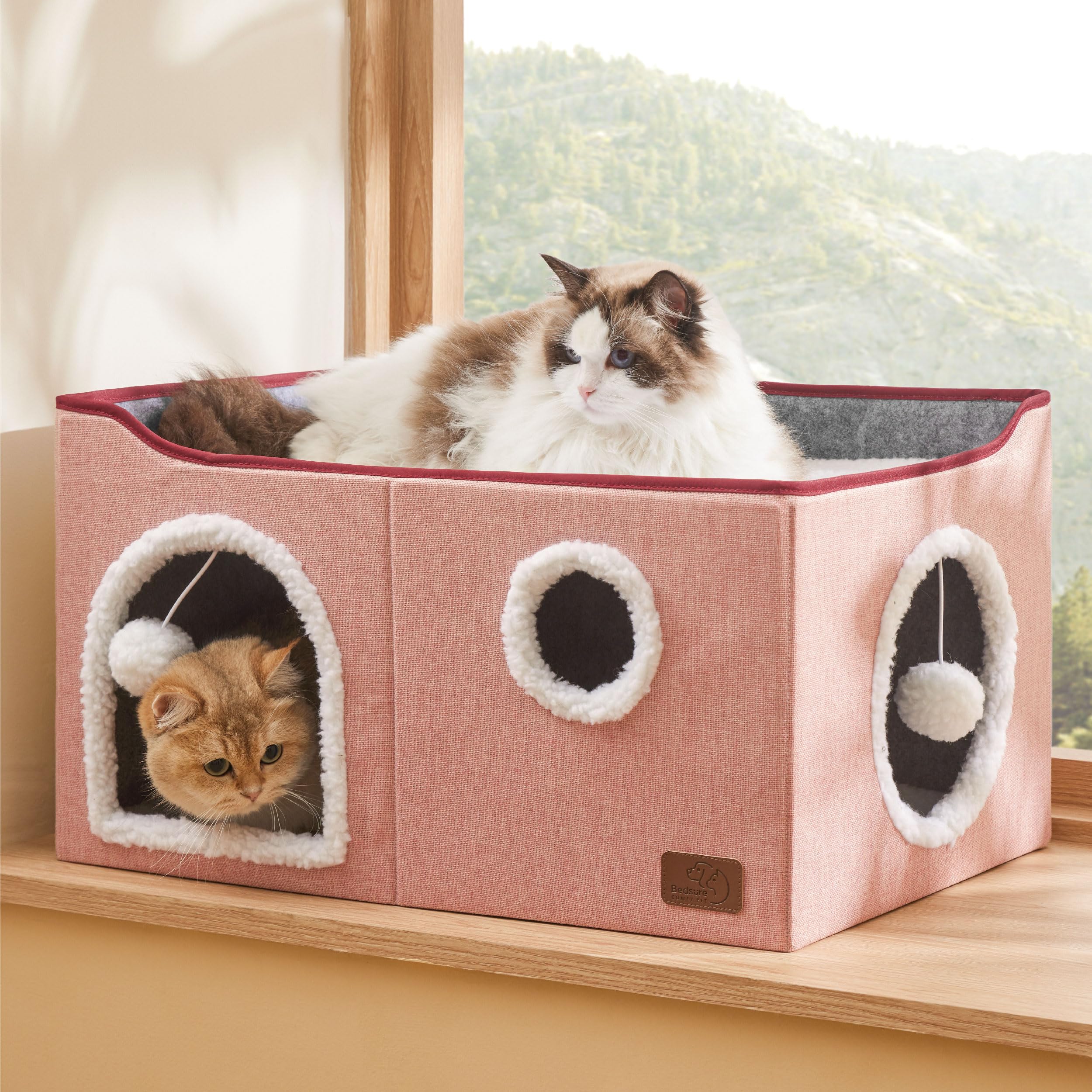 Bedsure cat house removable cushions machine-washable for easy care