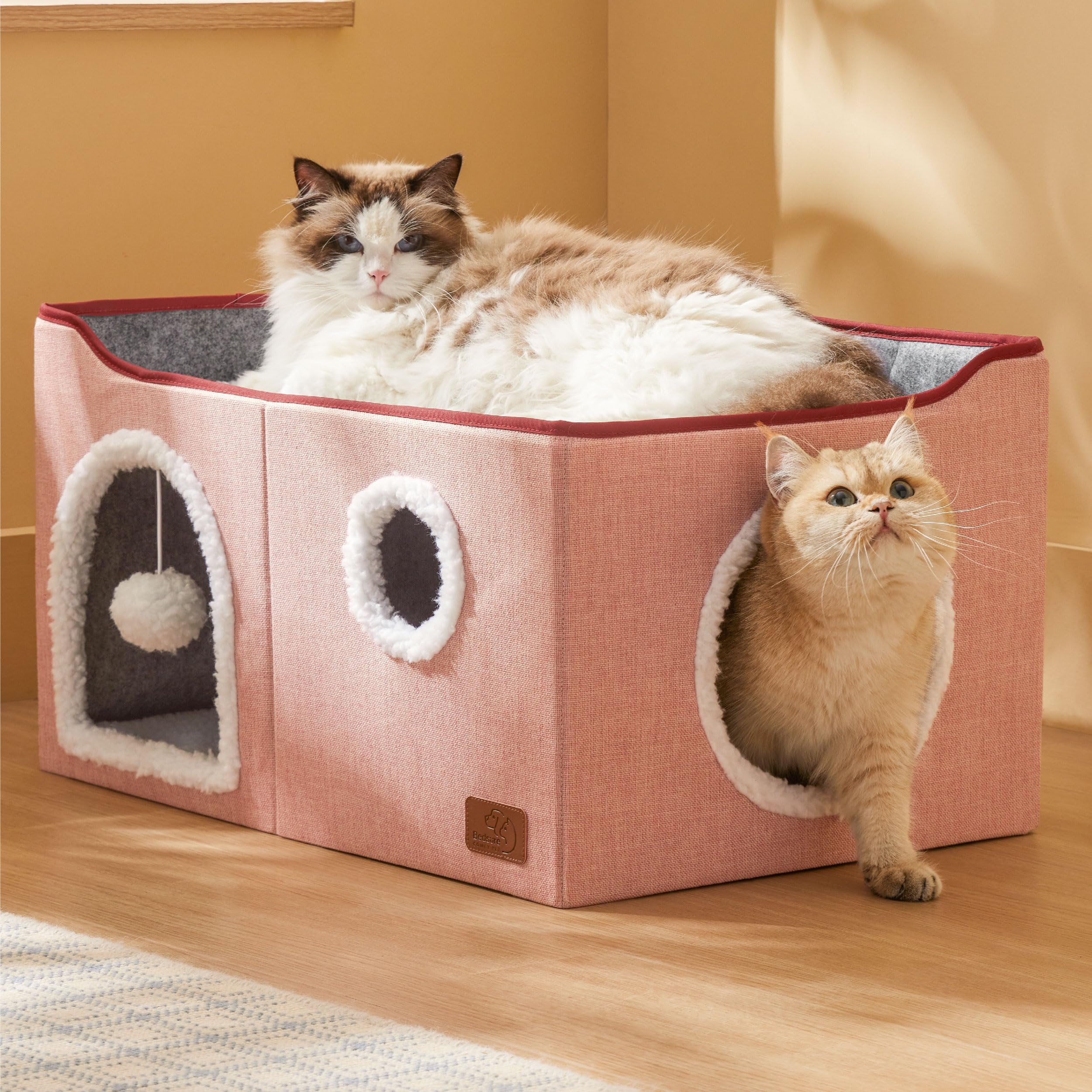 Bedsure cat house top platform nap area for relaxed lounging
