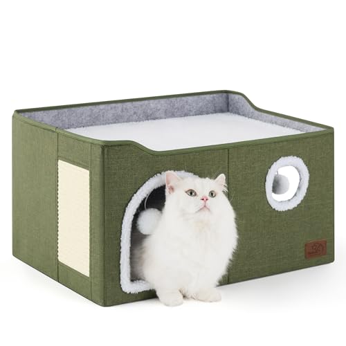 Bedsure cat house top-platform view showing a spacious nap area.
