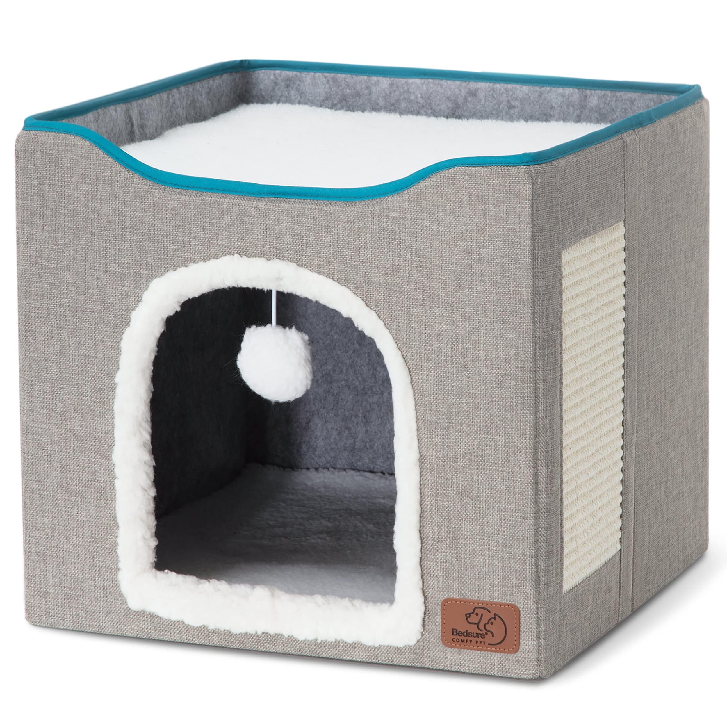 Bedsure multi-use-nook-grey suits small spaces with cozy hideaway and scratching