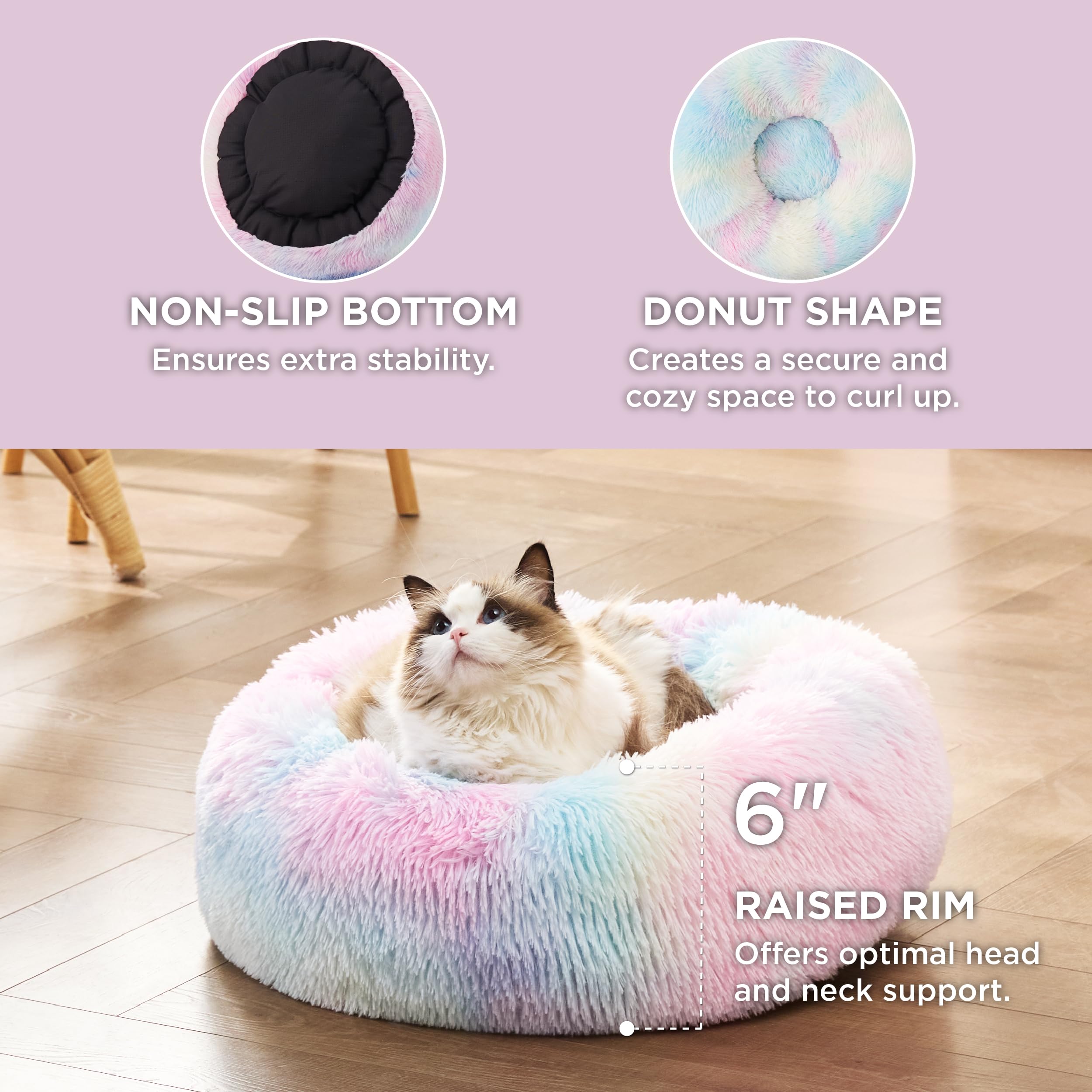 Bedsure anti-slip base detail ensures bed stays put on floors