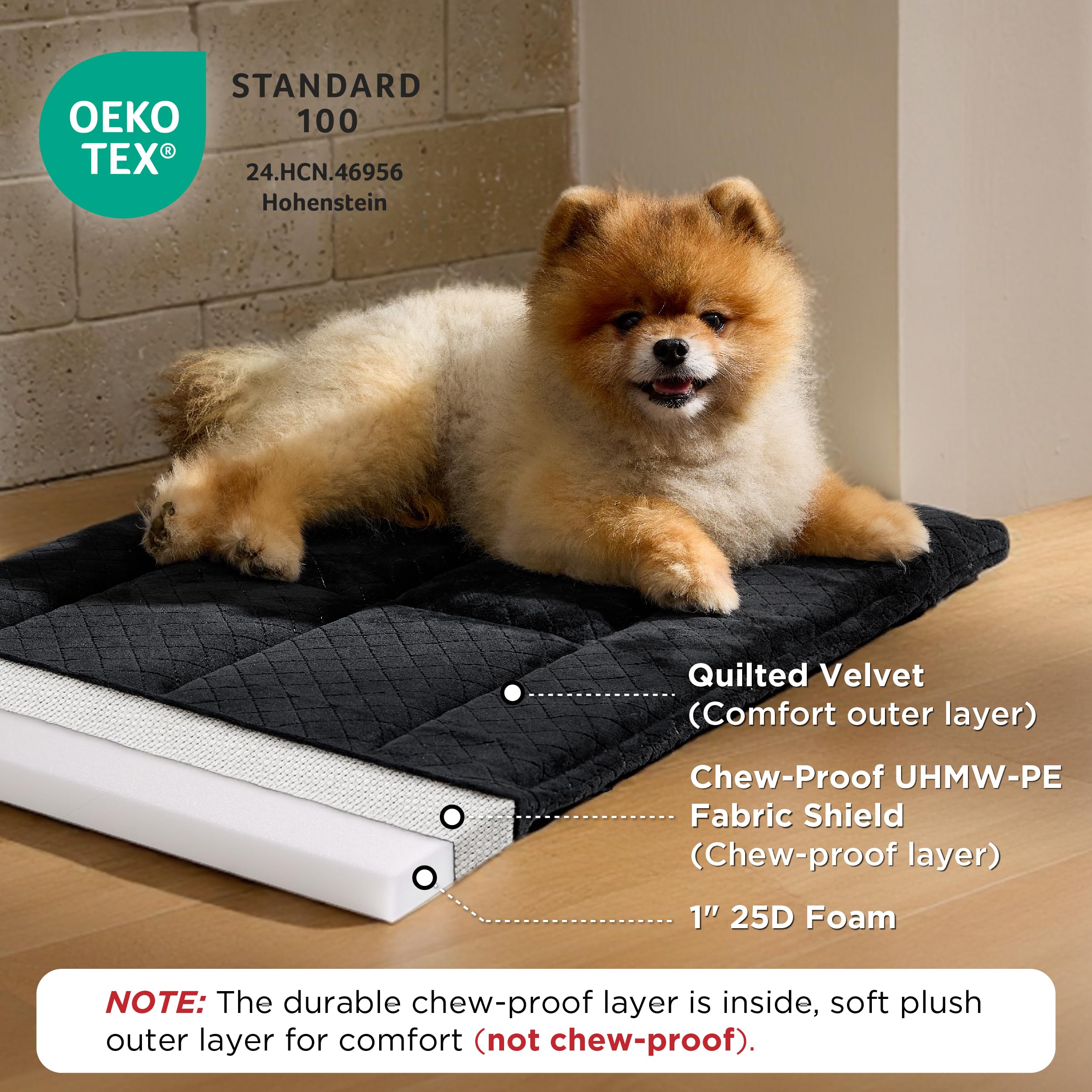 Bedsure chew-proof dog bed inner layer UHMW-PE demonstrates durable protection