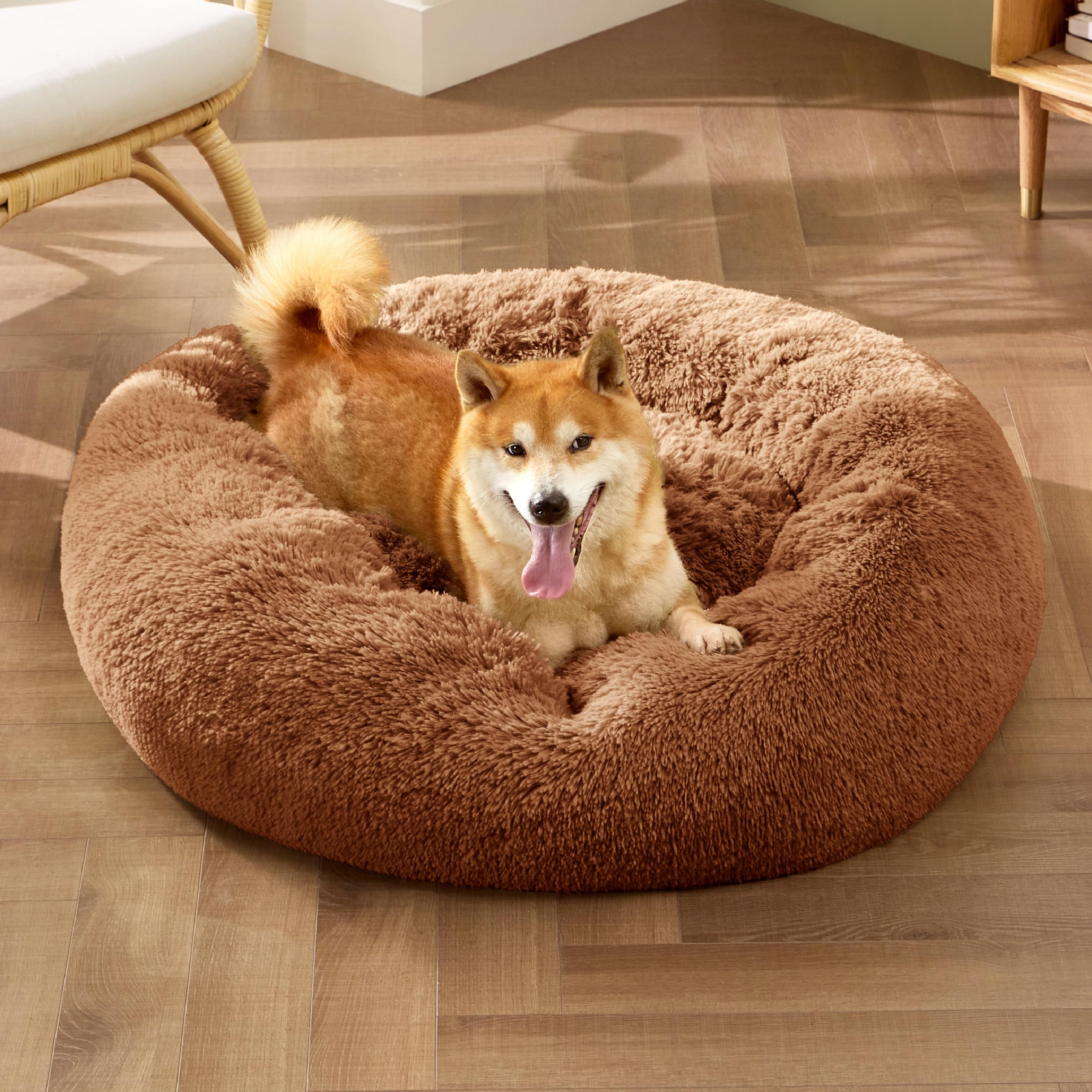 Bedsure copper plush bed blends into home decor for quiet, calming rests.