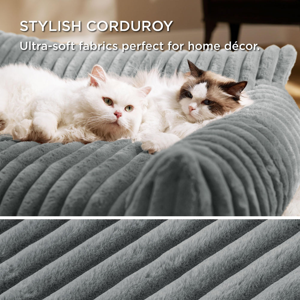 Bedsure corduroy fleece detail emphasizes plush texture and warmth.