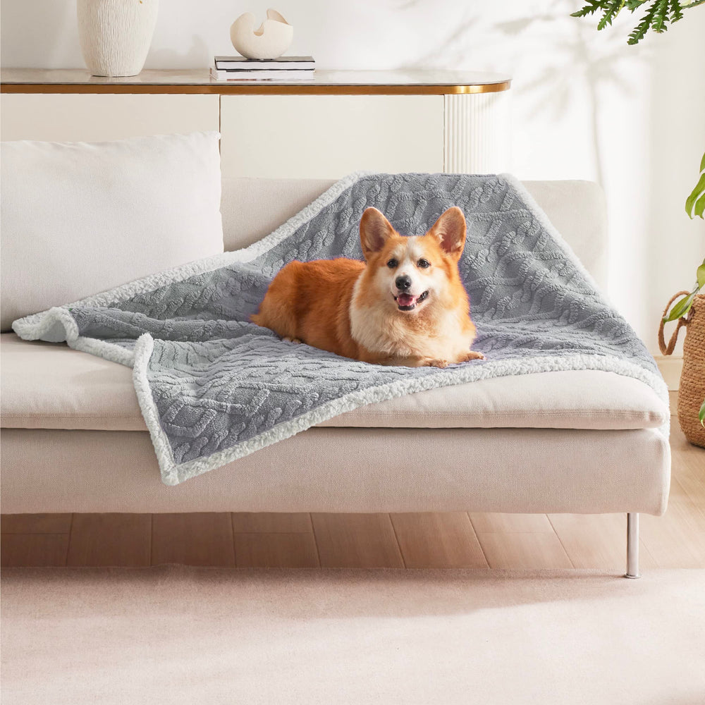 Bedsure couch-protection blanket keeps pet hair off furniture and reduces wear.