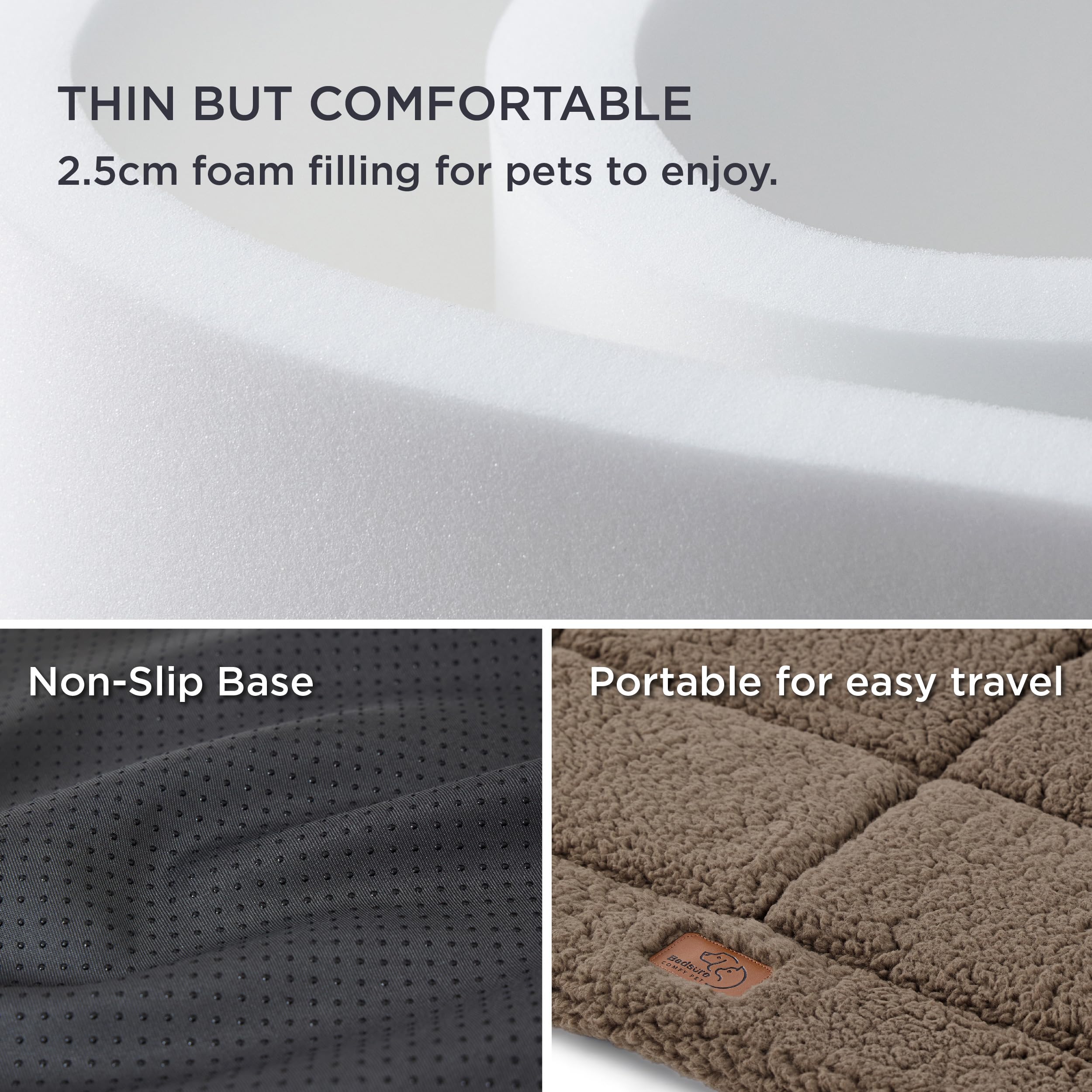 Bedsure crate pad for large dogs demonstrates ample space for stretch-out