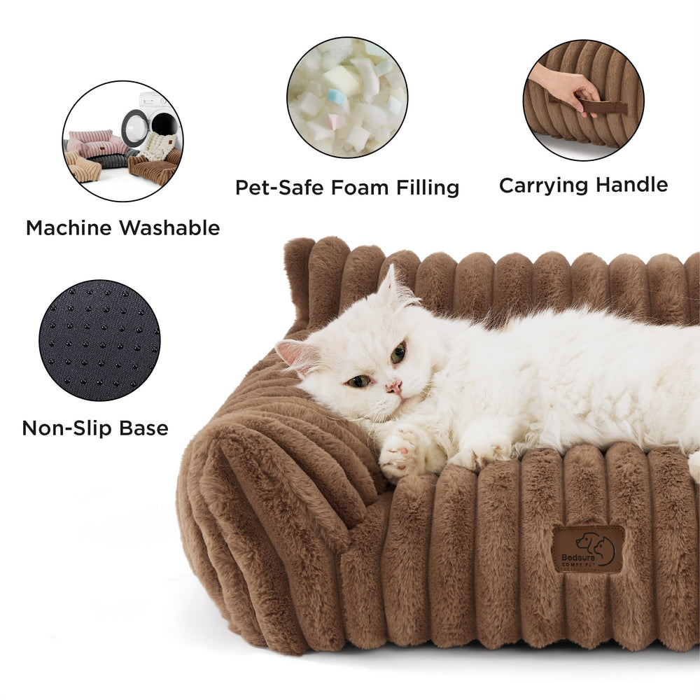 Bedsure cute cat couch anti-slip bottom prevents sliding on floors