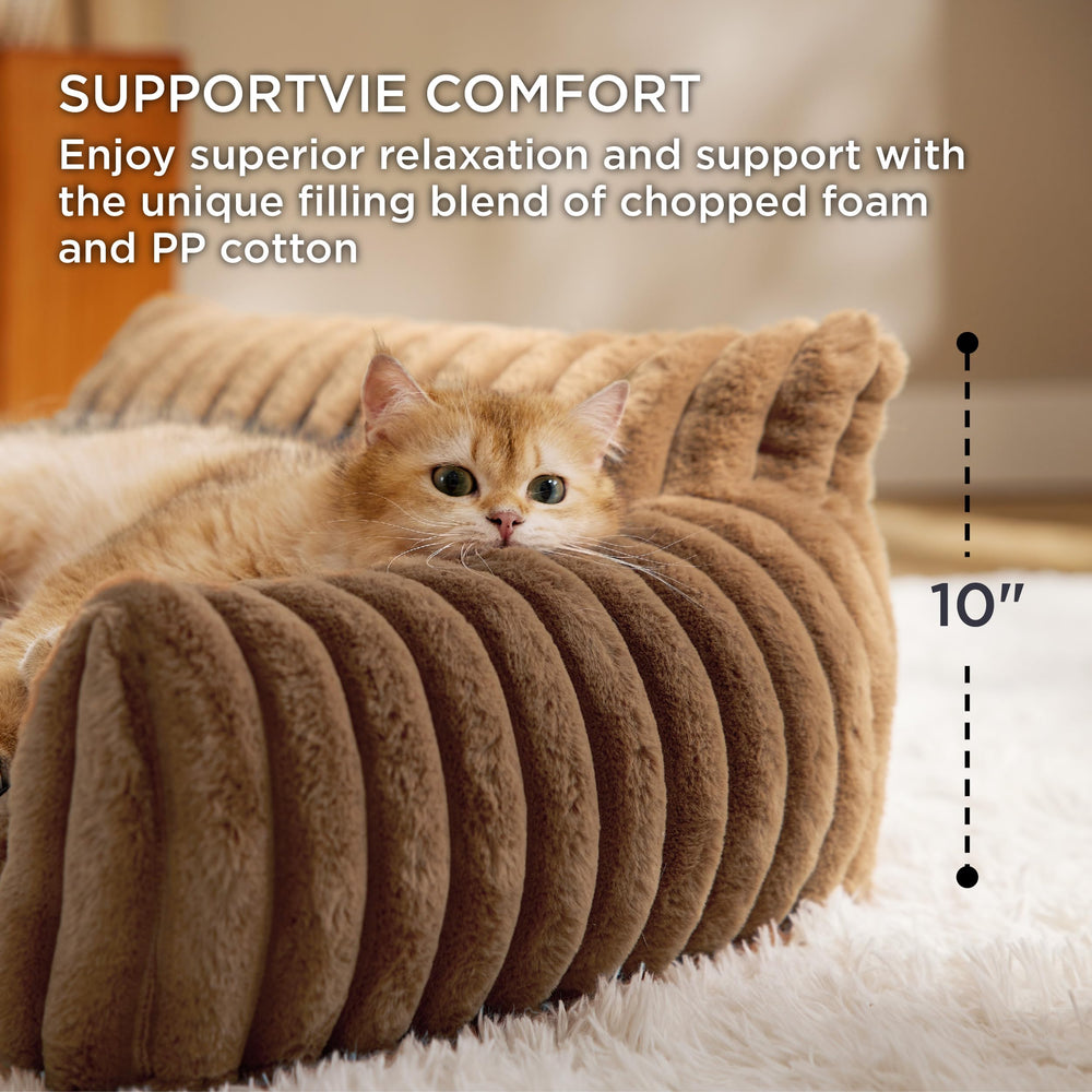 Bedsure cute cat couch foam-fiber fill balances support and comfort