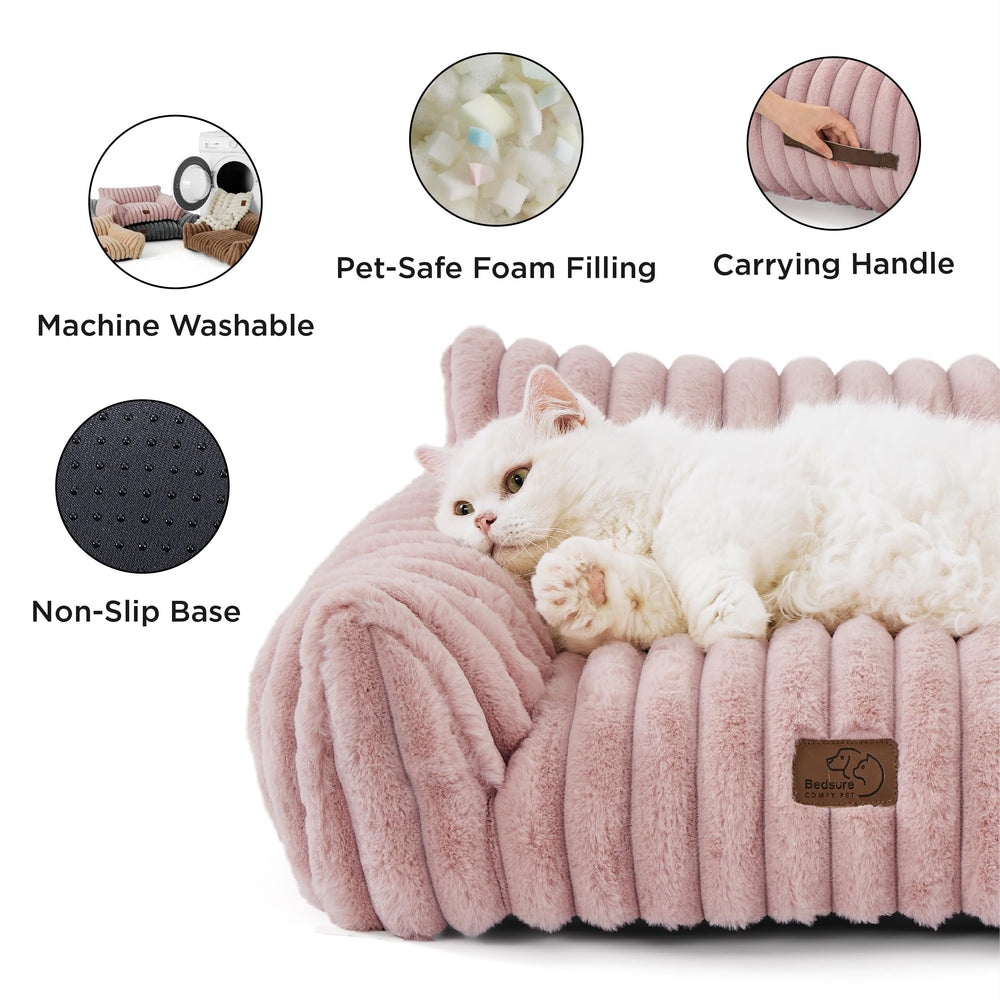 Bedsure cute cat couch removable cover facilitates easy cleaning.