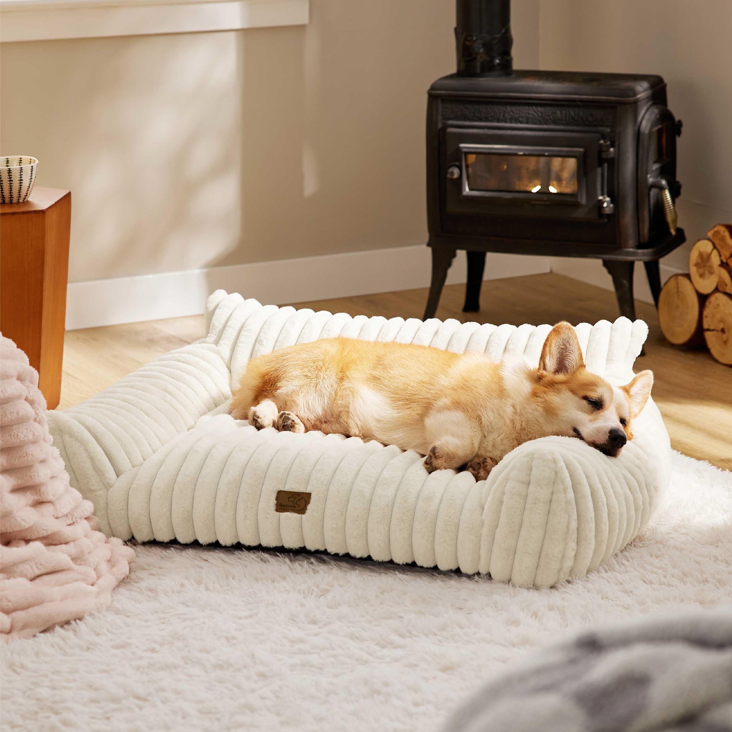 Bedsure Cute Dog Couch living room setup demonstrates stylish pet furniture blending with decor