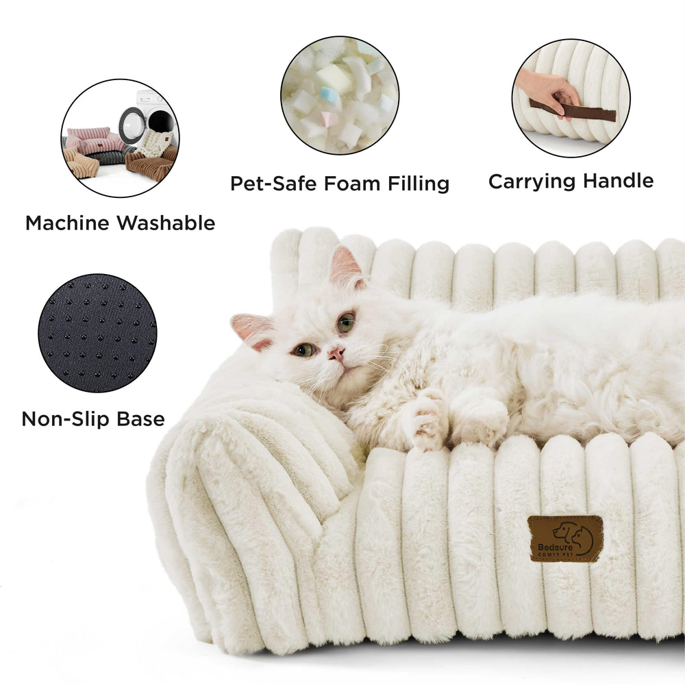 Bedsure Cute Dog Couch removable cover image showcases easy machine wash and quick cleanup