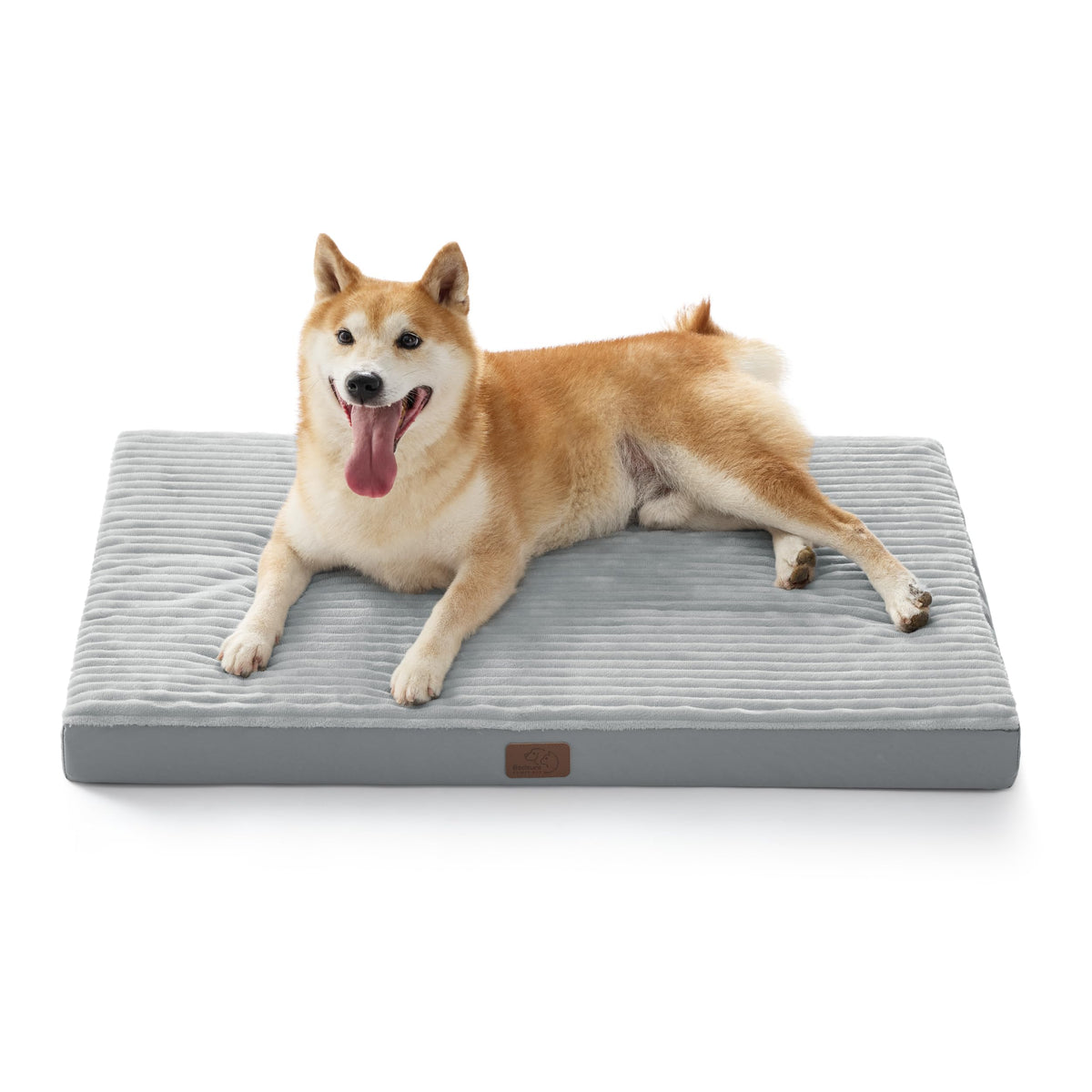 Bedsure large dog bed with egg crate foam interior for joint support and comfort.