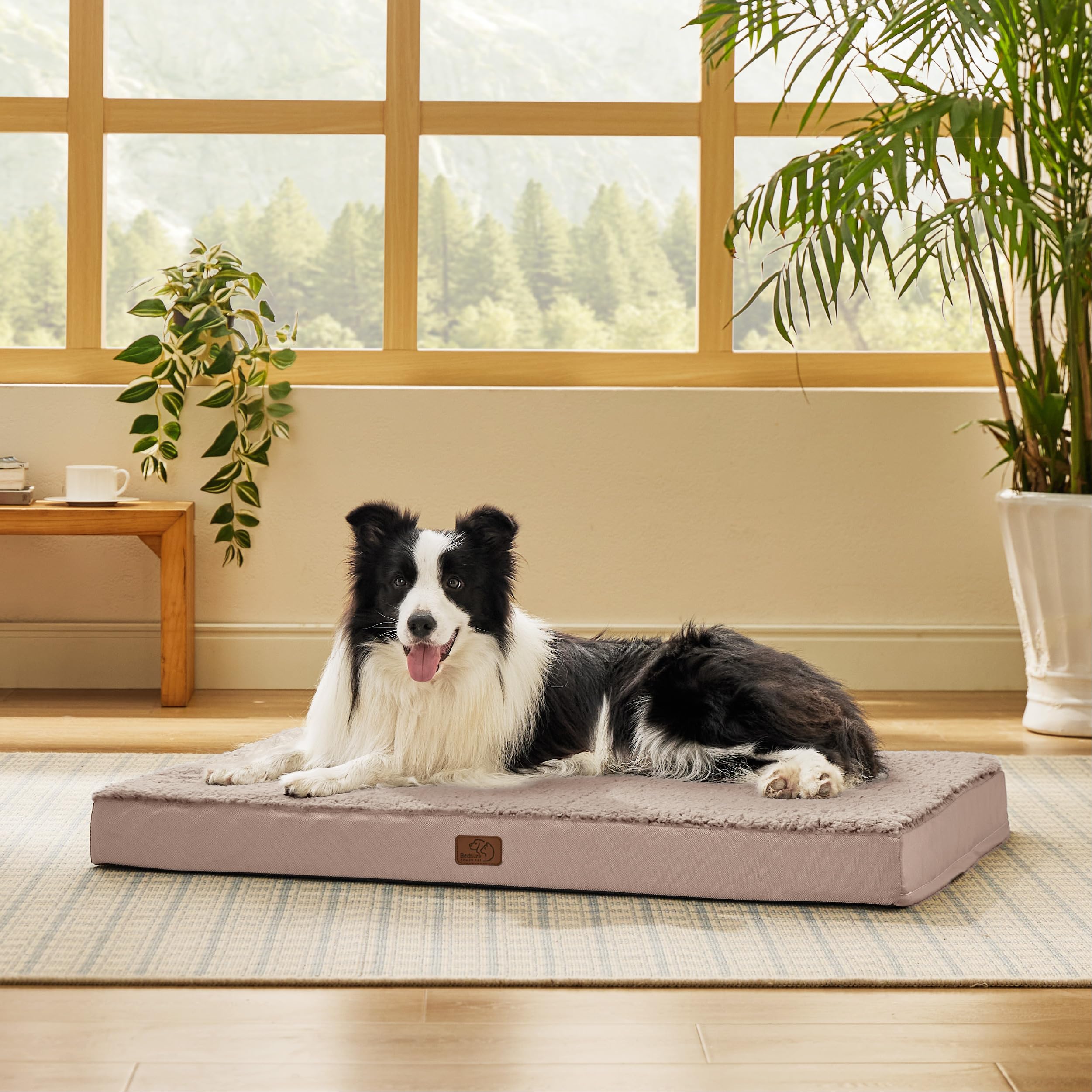 Bedsure dog bed large flat mattress with orthopedic foam for joint support