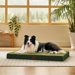 Bedsure large dog bed with foam closeup showing supportive egg crate design.