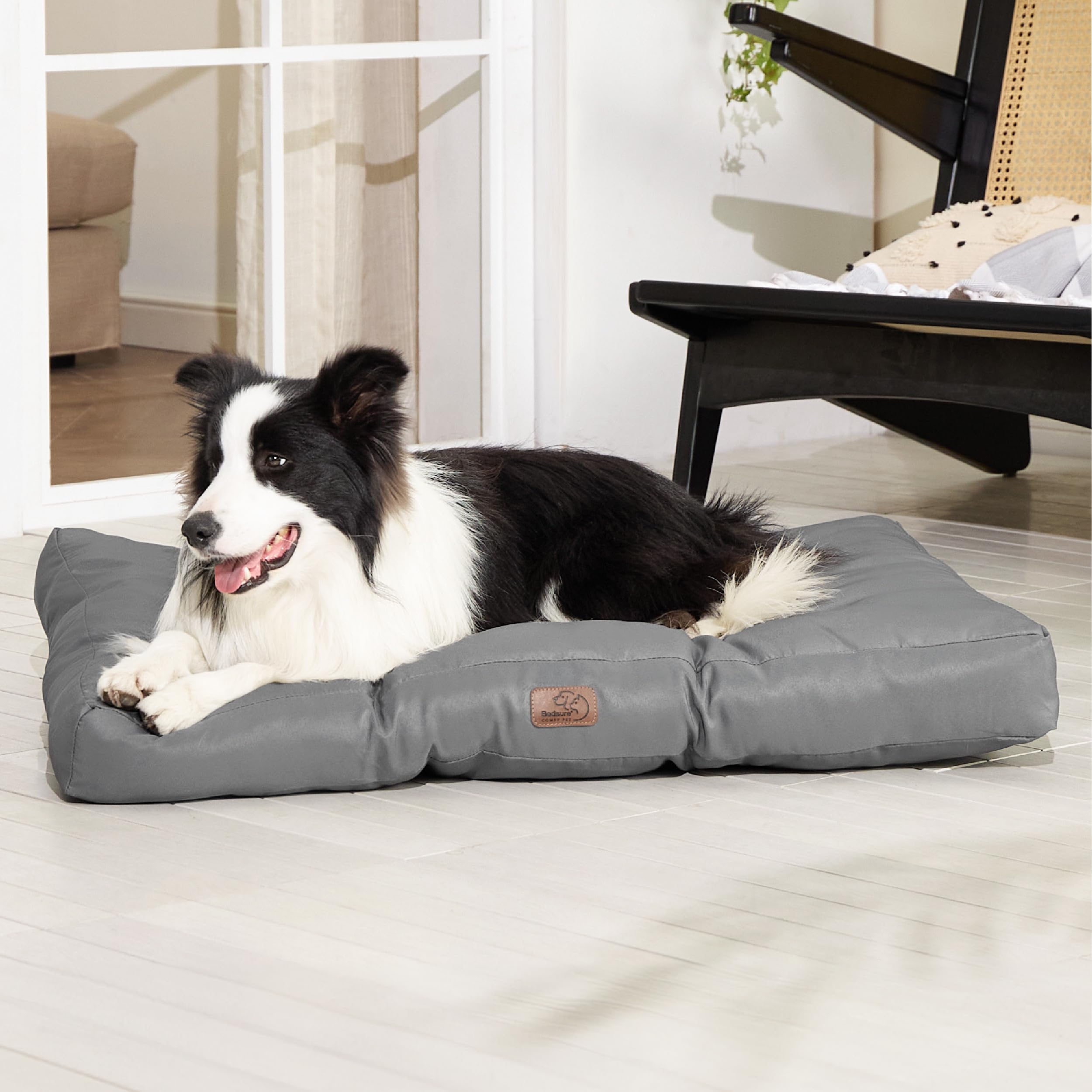 Bedsure grey dog bed complements any room and durable