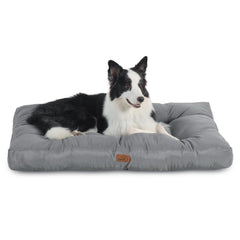 Bedsure large grey dog bed with waterproof cover for easy cleaning