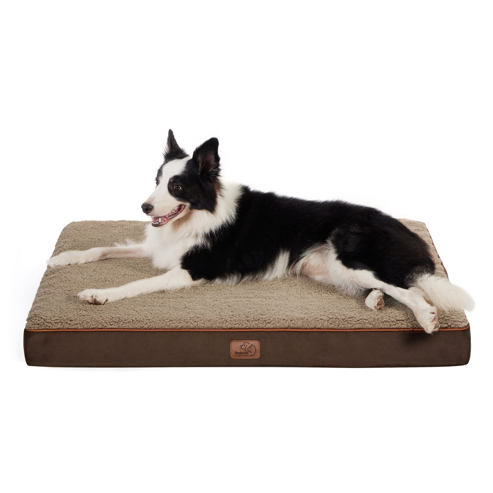 Bedsure dog bed large – top view shows orthopedic egg crate foam for joint support