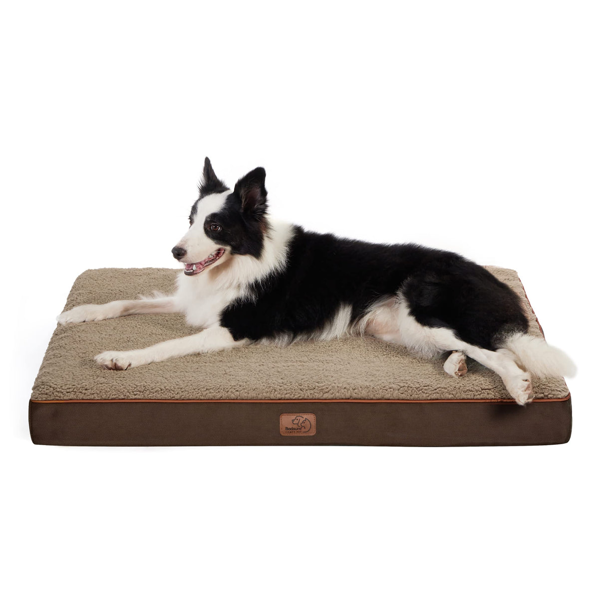 Bedsure dog bed large – top view shows orthopedic egg crate foam for joint support