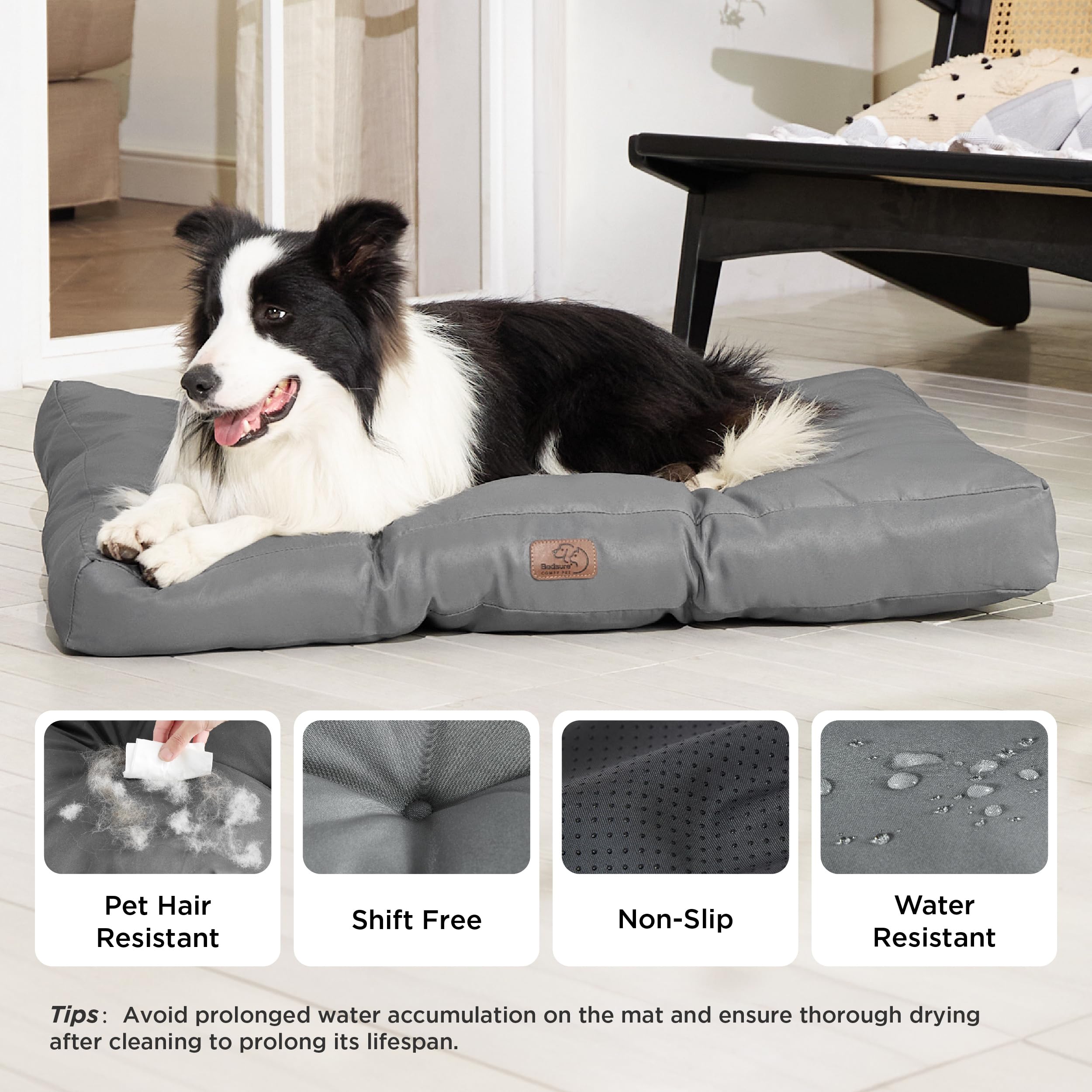 Bedsure large dog bed close up of 10 cm plush mattress for comfort