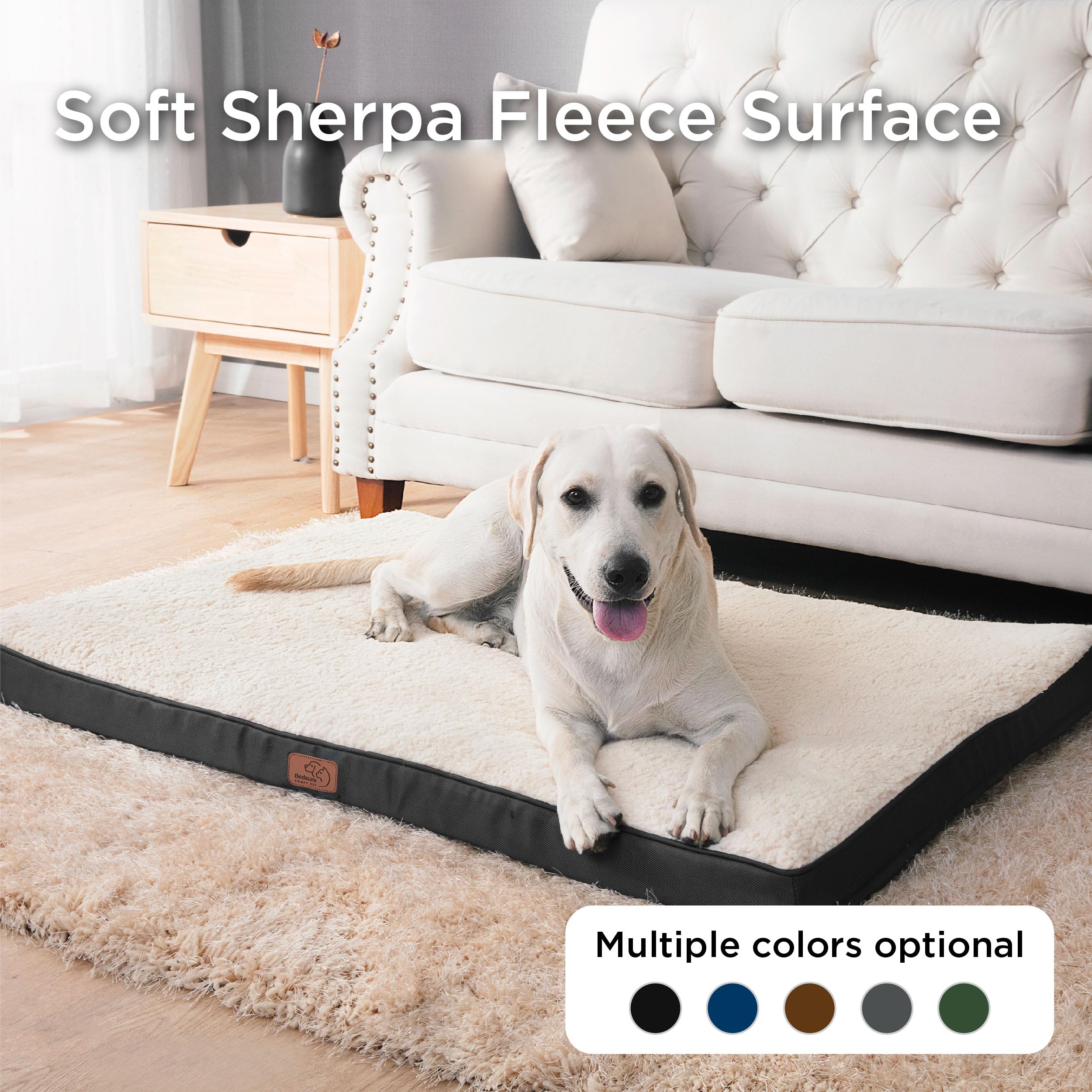 Bedsure dog bed large removable cover close-up emphasizes easy machine-washable care.