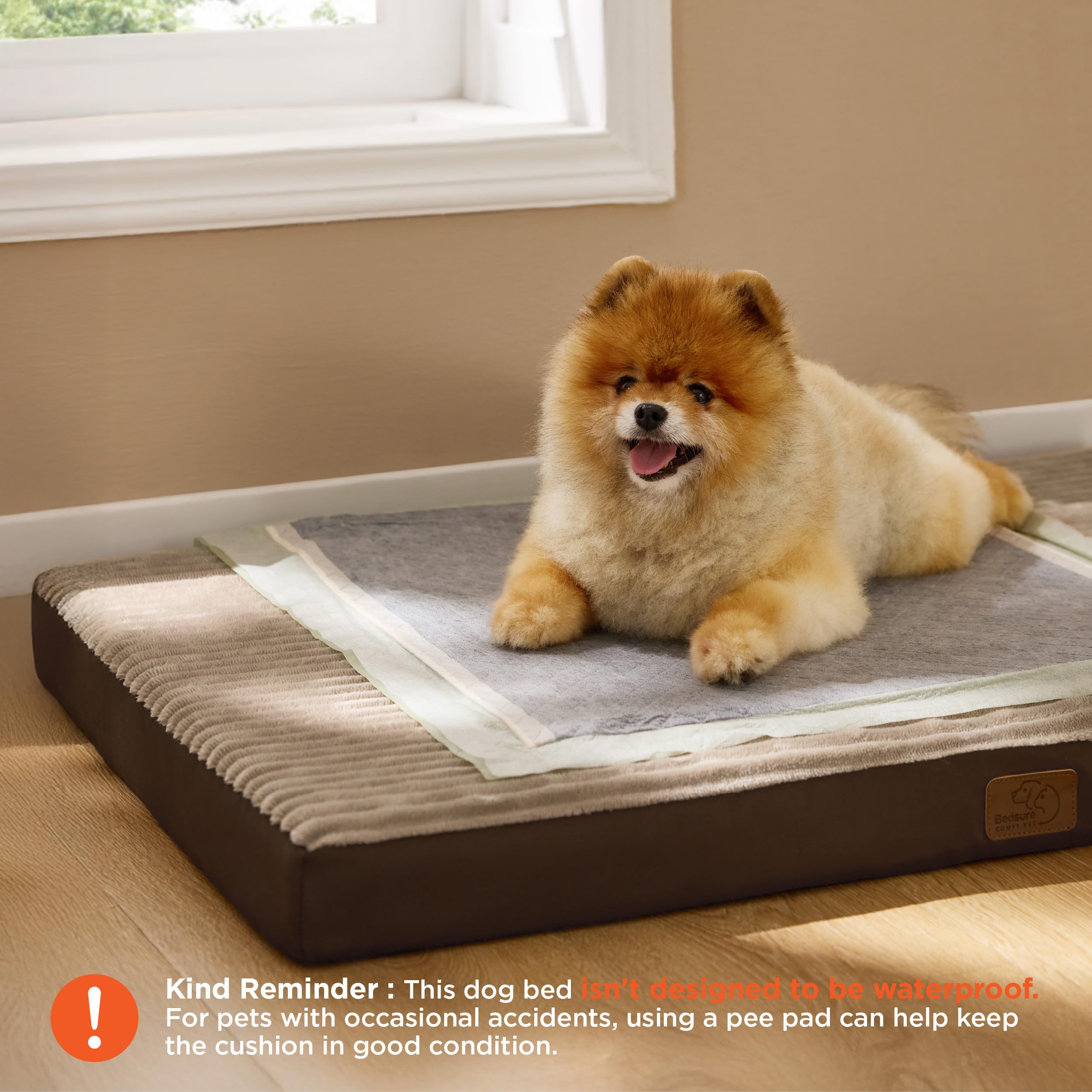 Bedsure dog bed medium foam close-up highlighting high-density support