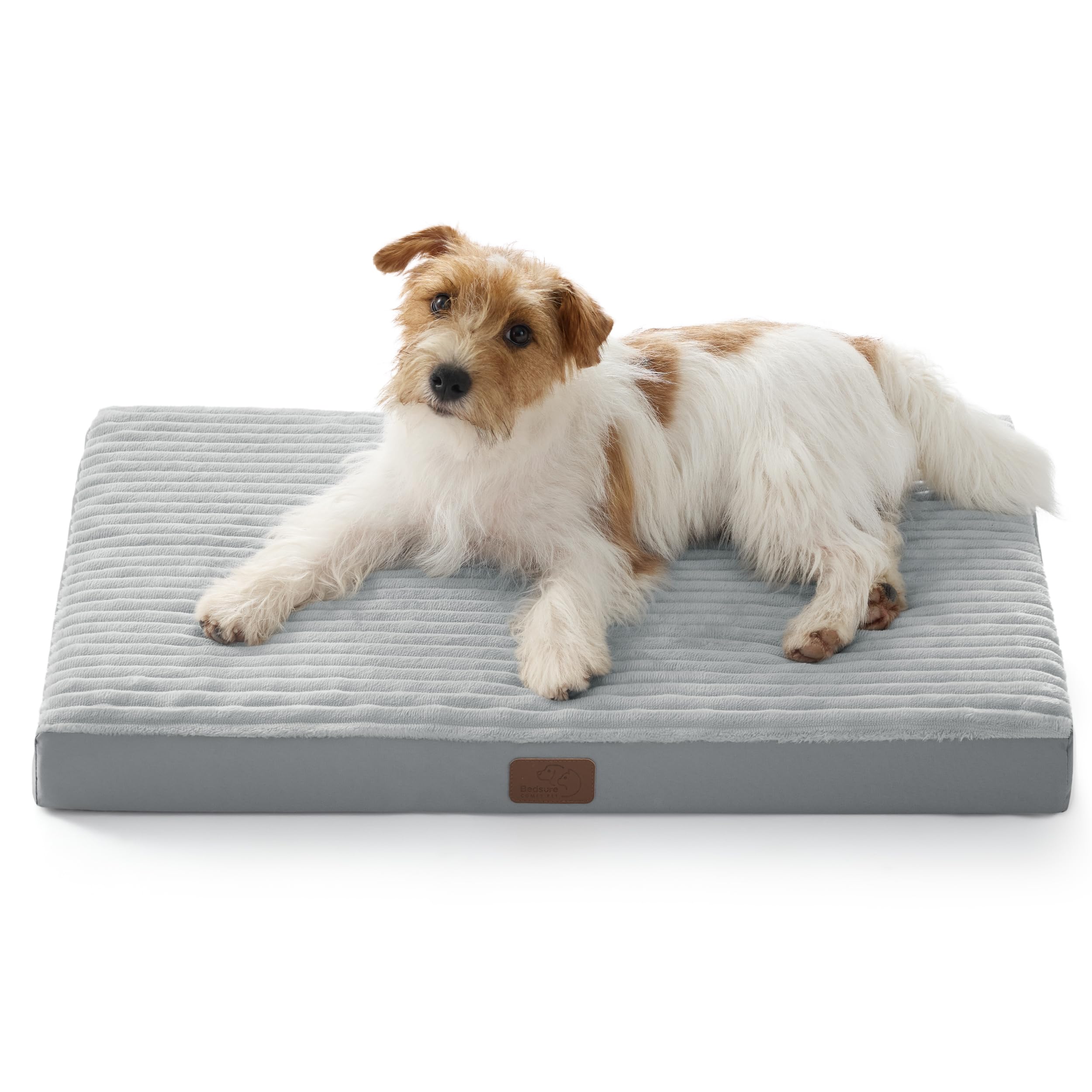 Bedsure dog bed medium foam closeup shows supportive 25D foam for joint comfort.