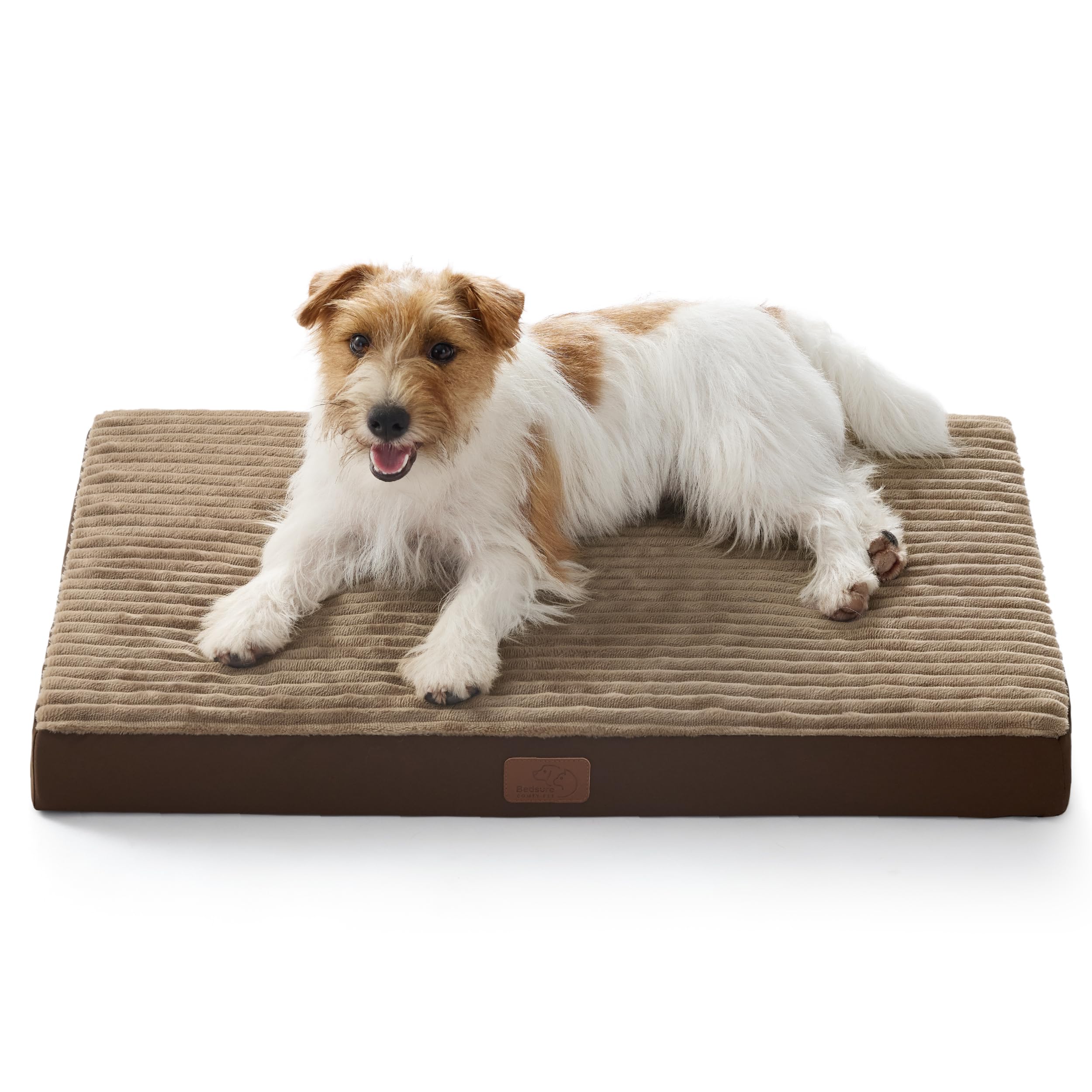 Bedsure dog bed medium front view showing compact, supportive structure for naps